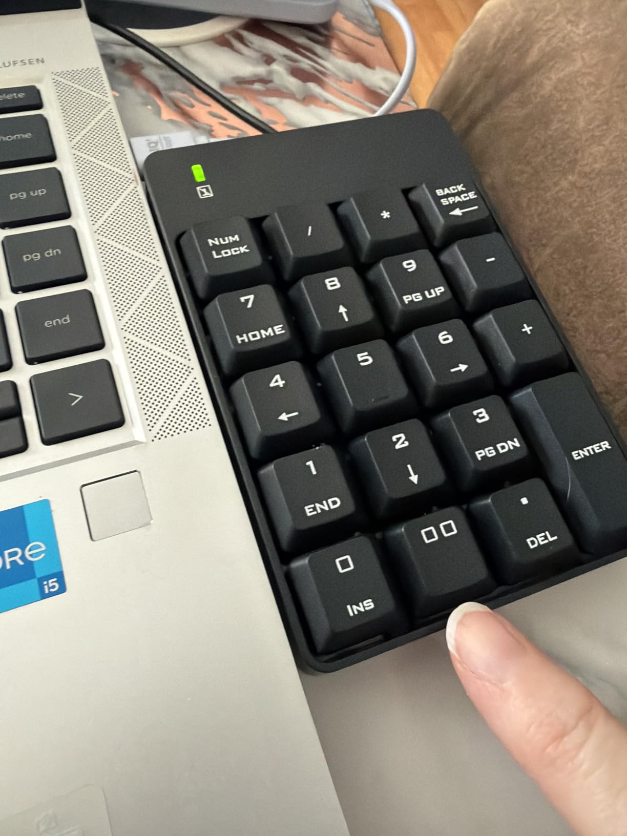 TechGarden Wired Number Pad, USB Numeric Keypad 19 Key Number Keypad Keyboard for Laptop PC Computer Notebook, Big Print Letters - Black customer photo 2