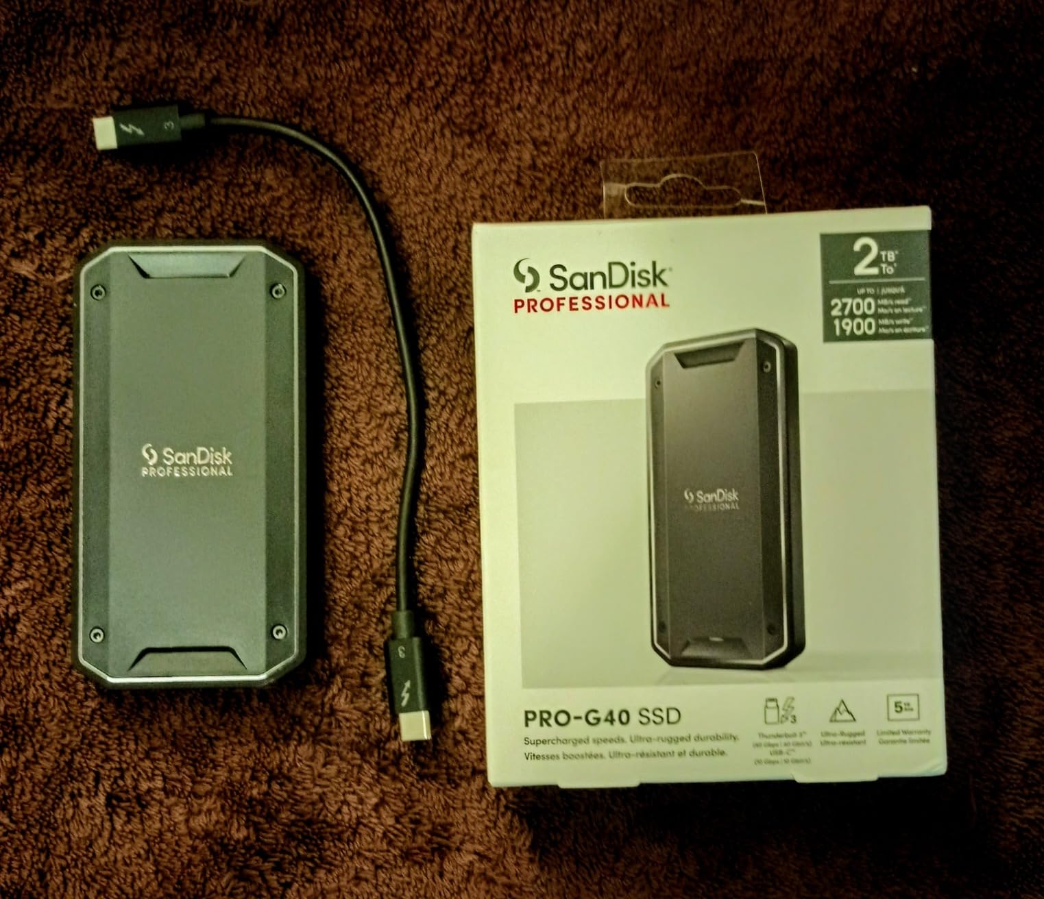 SanDisk Professional 4TB PRO-G40 SSD - Up to 3000MB/s, Thunderbolt 3 (40Gbps), USB-C (10Gbps), IP68 dust/Water Resistance, External Solid State Drive customer photo 1