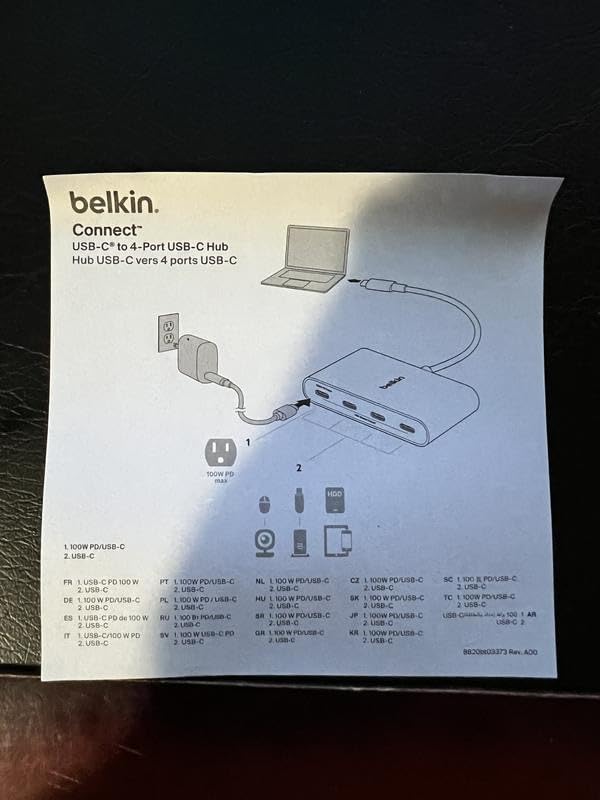 Belkin 100W 10Gbps Multiport USB-C Hub Adapter for Laptop, iPad, PC, & More | USB-C 3.2 Gen 2, 4 USB-C Ports, MacBook, USB-C Splitter, Dongle, 100W Power Delivery, High-speed Data Transfer customer photo 2