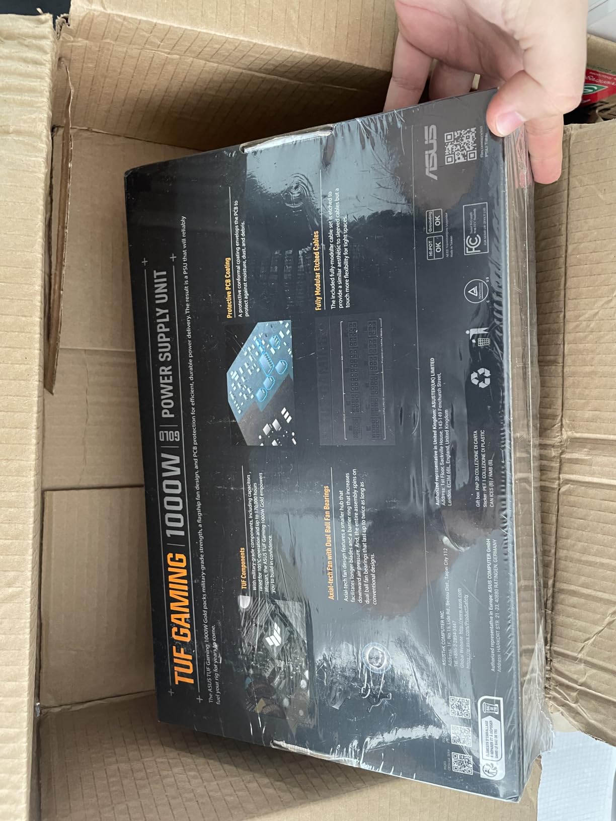 ASUS TUF Gaming 1000W Gold 1000 Watt, ATX 3.1 Compatible Fully Modular Power Supply, 80+ Gold Certified, Military-Grade Components, Dual Ball Bearing, Axial-tech Fan, PCB Coating, 10 Year Warranty customer photo 2