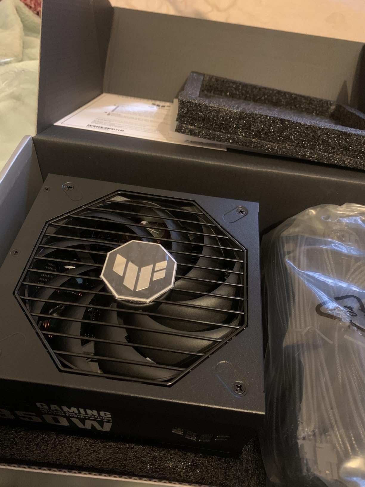 ASUS TUF Gaming 850W Gold (850 Watt, ATX 3.1 Compatible, Fully Modular Power Supply, 80+ Gold, Military-Grade Components, Dual Ball Bearing, Axial-tech Fan, PCB Coating, 10 Year Warranty) customer photo 2