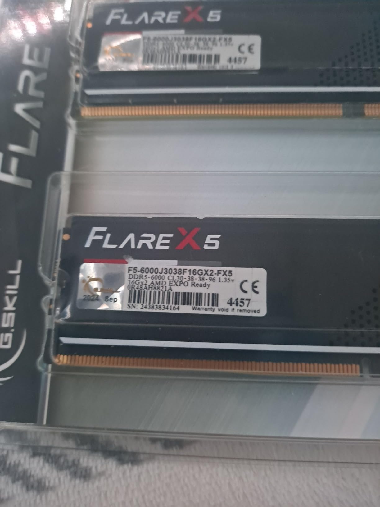 G.SKILL Flare X5 Series DDR5 RAM (AMD EXPO) 32GB (2x16GB) 6000MT/s CL30-38-38-96 1.35V Desktop Computer Memory U-DIMM - Matte Black (F5-6000J3038F16GX2-FX5) customer photo 1