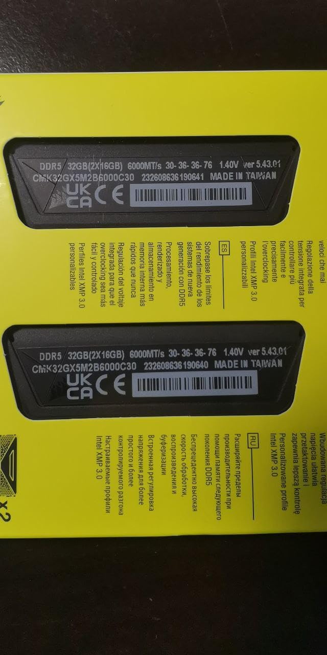 CORSAIR Vengeance DDR5 RAM 32GB (2x16GB) 6000MHz CL30-36-36-76 1.40V Intel XMP Desktop Computer Memory - Black (CMK32GX5M2B6000C30) customer photo 1