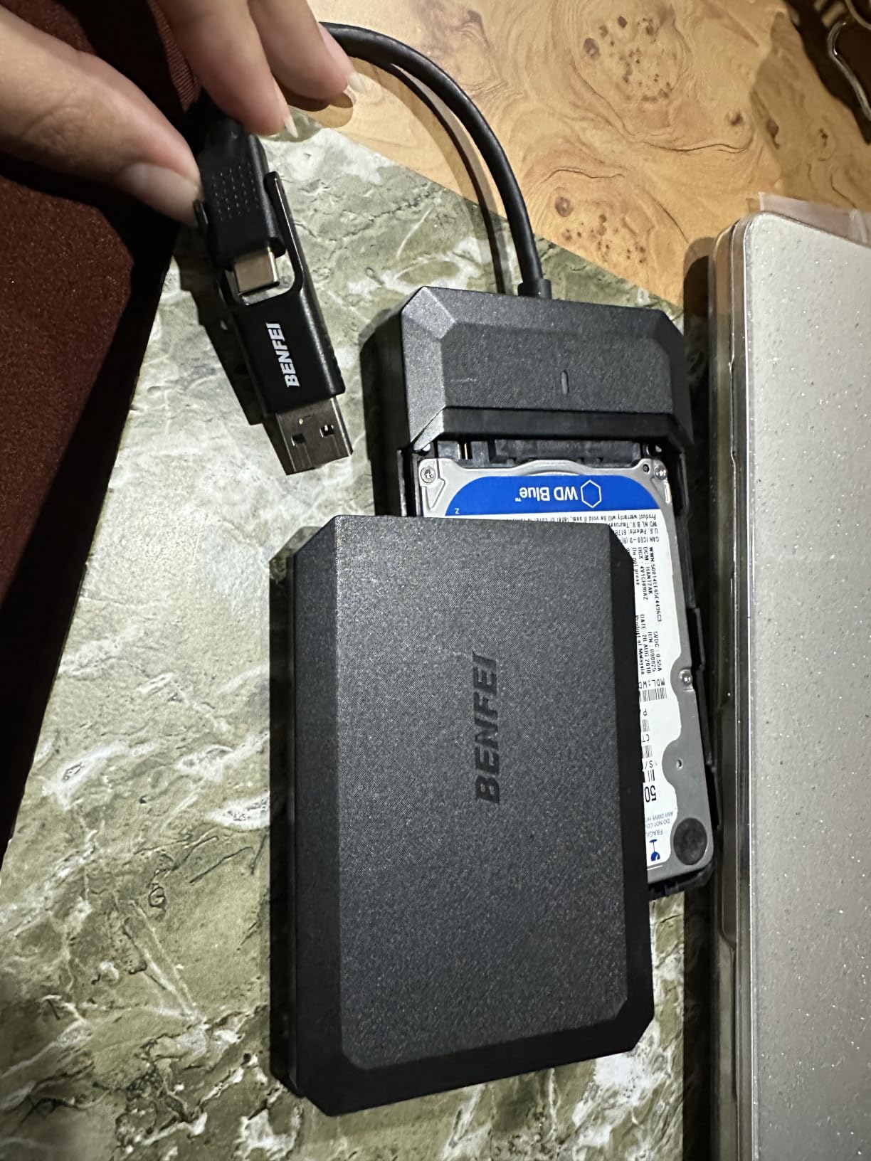 BENFEI 2.5 Inch SATA to USB Tool Free External Hard Drive Enclosure, USB Type-C/Type-A to Sata Compatible for 2.5 Inch SSD(Optimized for SSD, Support UASP) customer photo 1