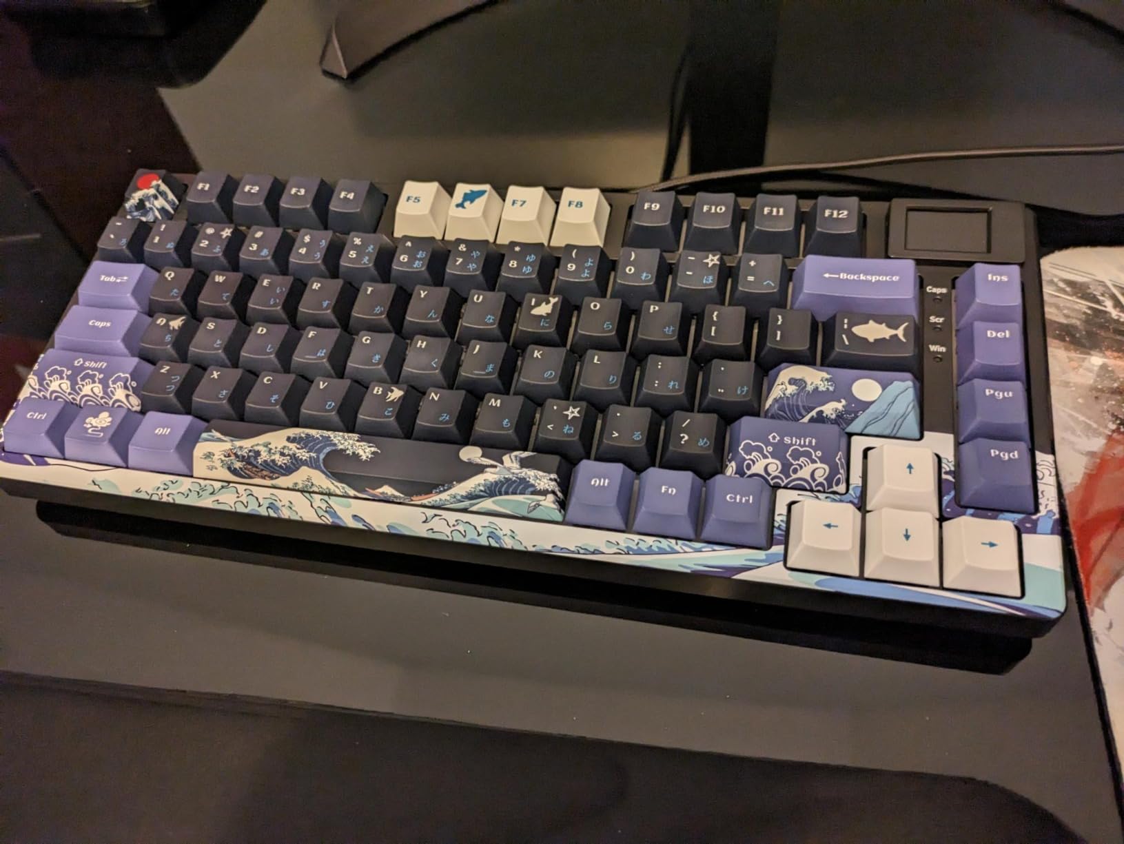 Womier SK80 75% Keyboard with Color Multimedia Display Gaming Keyboard, Creamy Sound Mechanical Wired Hot Swappable Gasket RGB Custom Keyboard, Pre-lubed Stabilizer for Mac/Win, Black Kanagawa customer photo 1