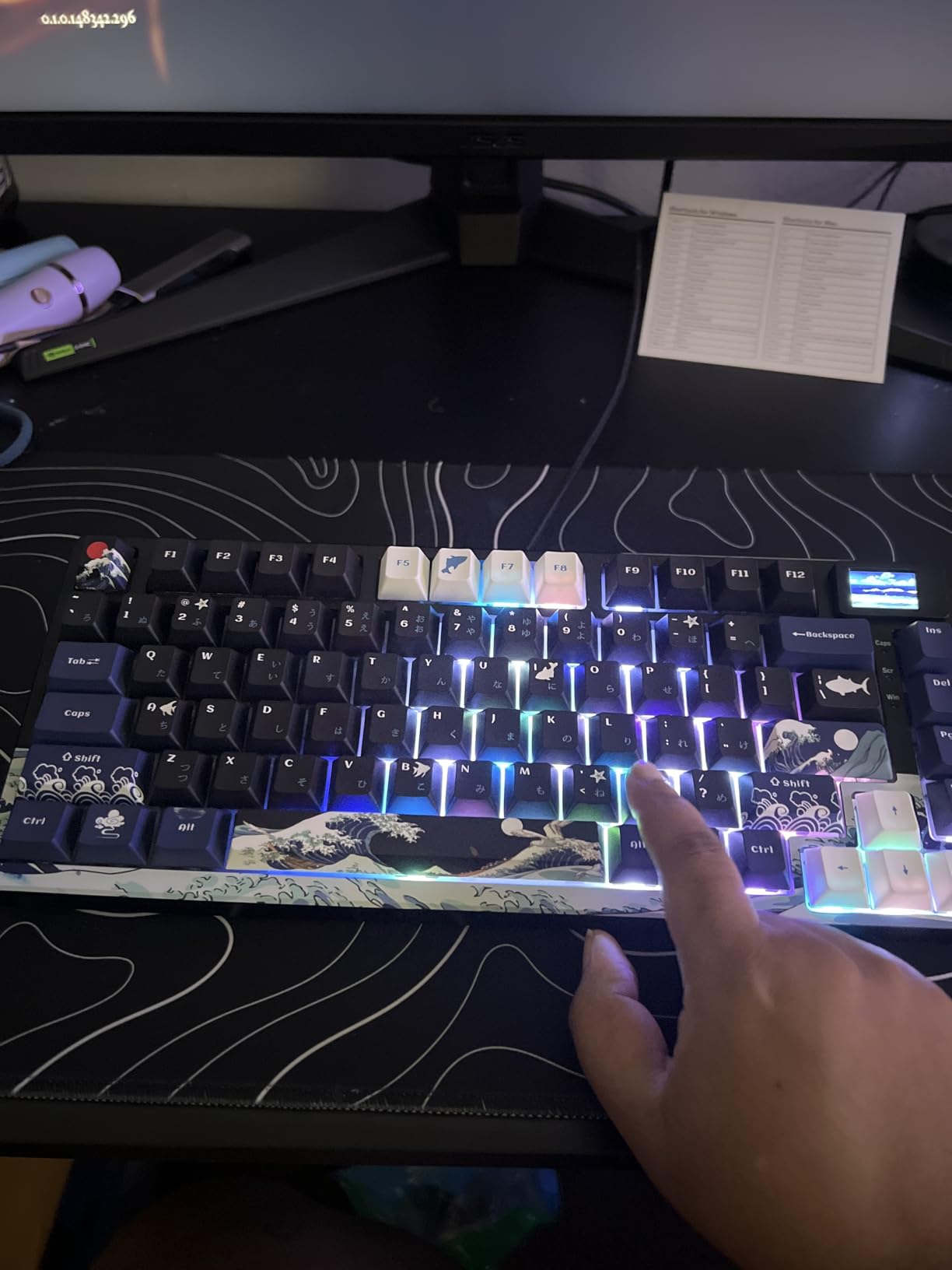 Womier SK80 75% Keyboard with Color Multimedia Display Gaming Keyboard, Creamy Sound Mechanical Wired Hot Swappable Gasket RGB Custom Keyboard, Pre-lubed Stabilizer for Mac/Win, Black Kanagawa customer photo 2