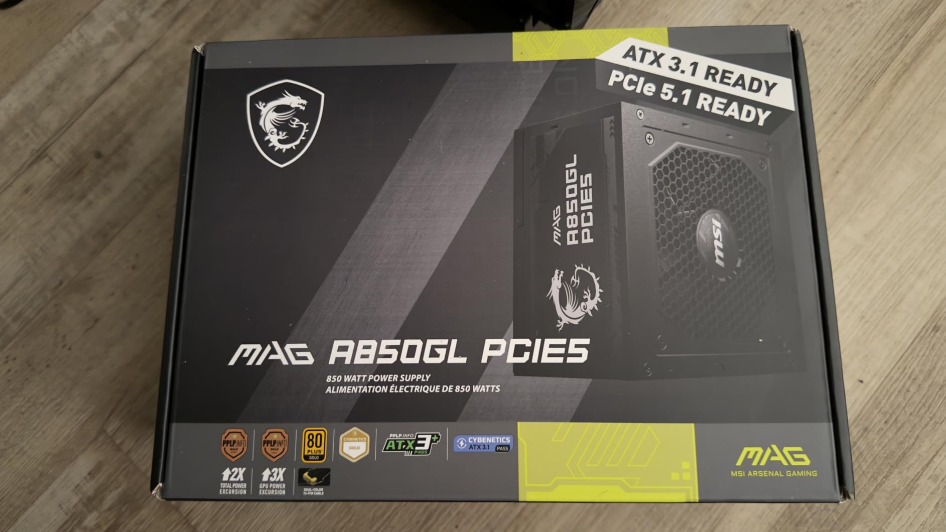 MSI MAG A750GL PCIE5, Fully Modular Compact Gaming 750W Power Supply, 80+ Gold, ATX 3.1 & PCIe 5.1 Ready, Native Dual-Color 12V-2x6 Cable, 10 Year Warranty customer photo 2