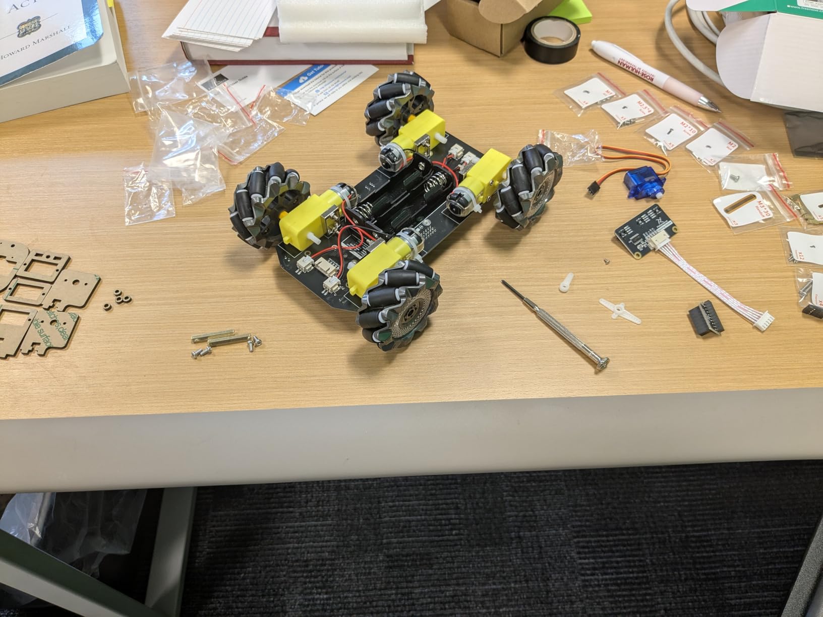 Mecanum Wheel Car Kit for Raspberry Pi 5 4 B 3 B+ Zero 2 W, Face Tracking, Line Tracking, Light Tracing, Obstacle Avoidance, App Control, Camera, Servo (Raspberry Pi NOT Included) customer photo 1
