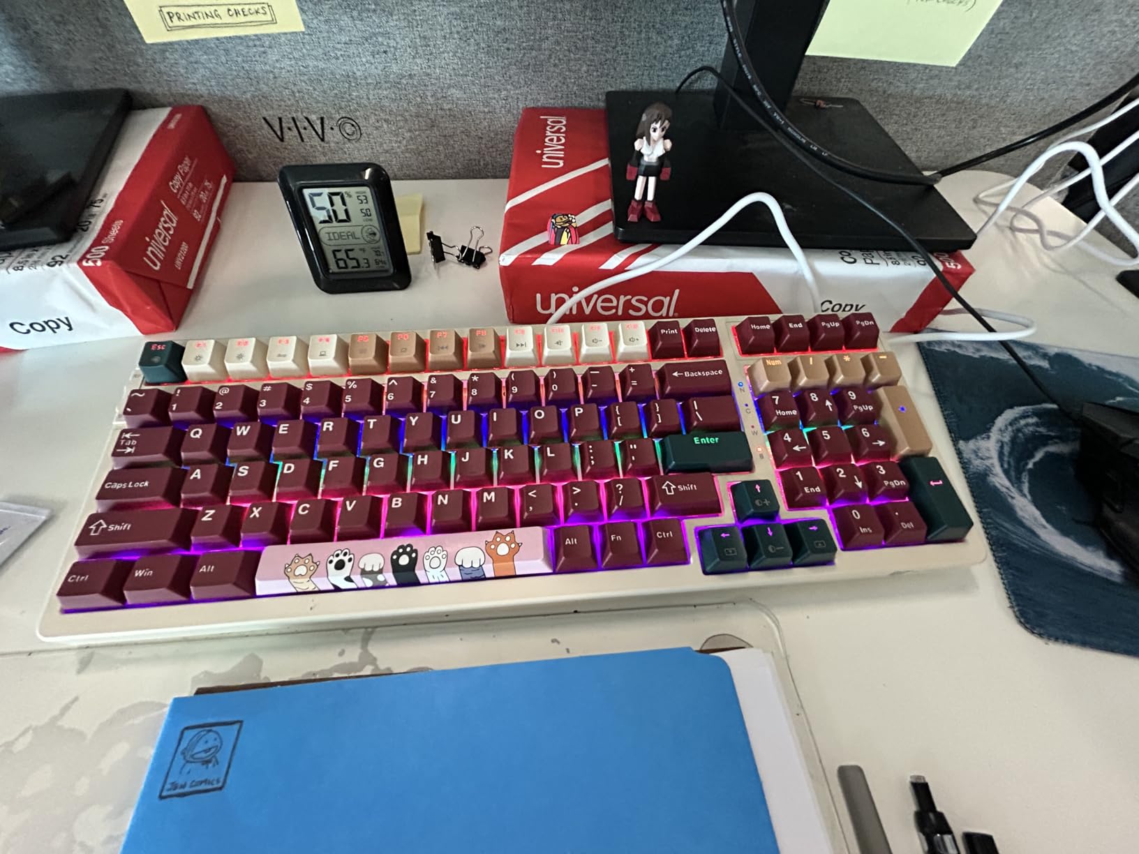Merdia Wireless Mechanical Keyboard, Triple Mode 2.4G/USB-C/BT Gaming Keyboards 100 Keys customer photo 1
