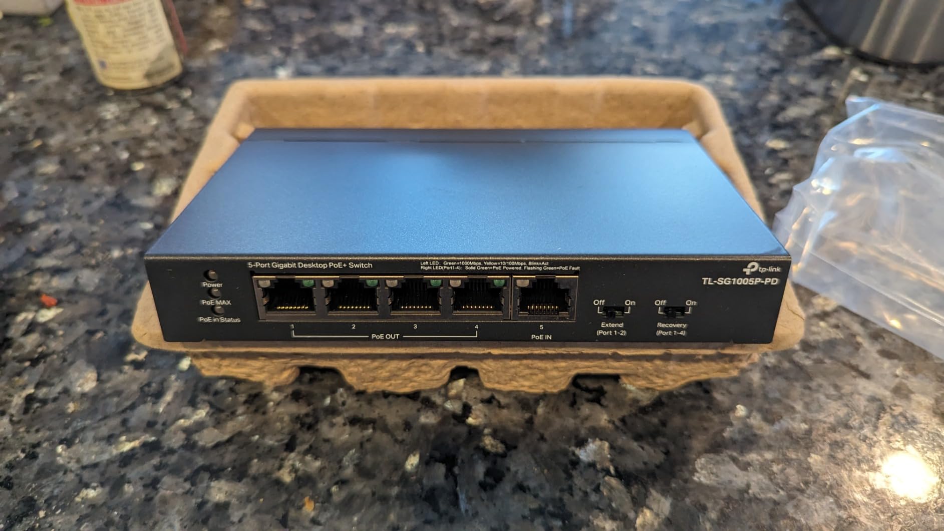 TP-Link TL-SG1005P-PD, 5 Port Passthrough Gigabit Ethernet Switch | 1 PoE++ in 90W, 4 PoE+ Output up to 66W, Plug & Play, Extend Mode, QoS, IGMP, Auto Recovery, Powered Only, Free Expert Help customer photo 2