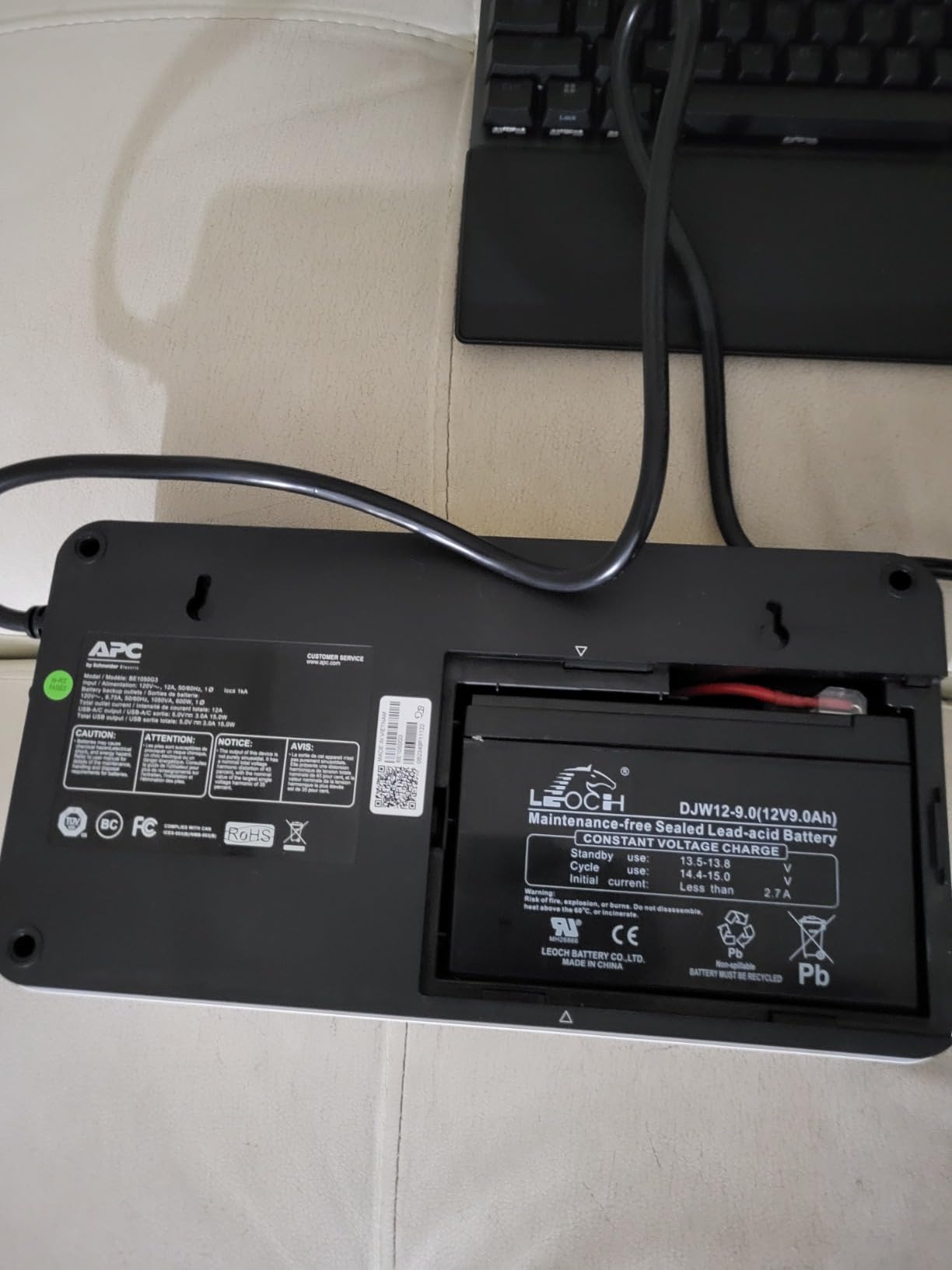 APC 1050VA/600W UPS Battery Backup for Computer, Office, Wi-Fi, BE1050G3 | APC Back-UPS UPS for home office, routers, PCs, security gear. Outlets: 6 battery backup, 2 surge. USB-C/A charging customer photo 1