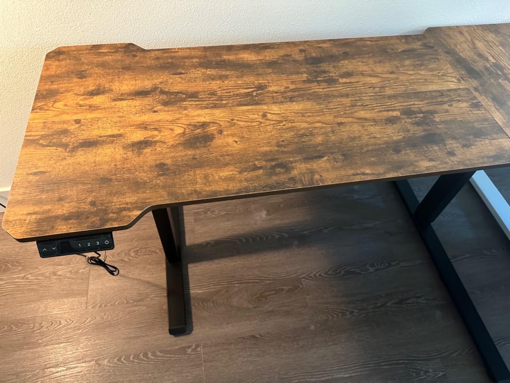 Acrolix L Shaped Electric Standing Desk,59x40 Inch Reversible, Rustic Brown customer photo 1