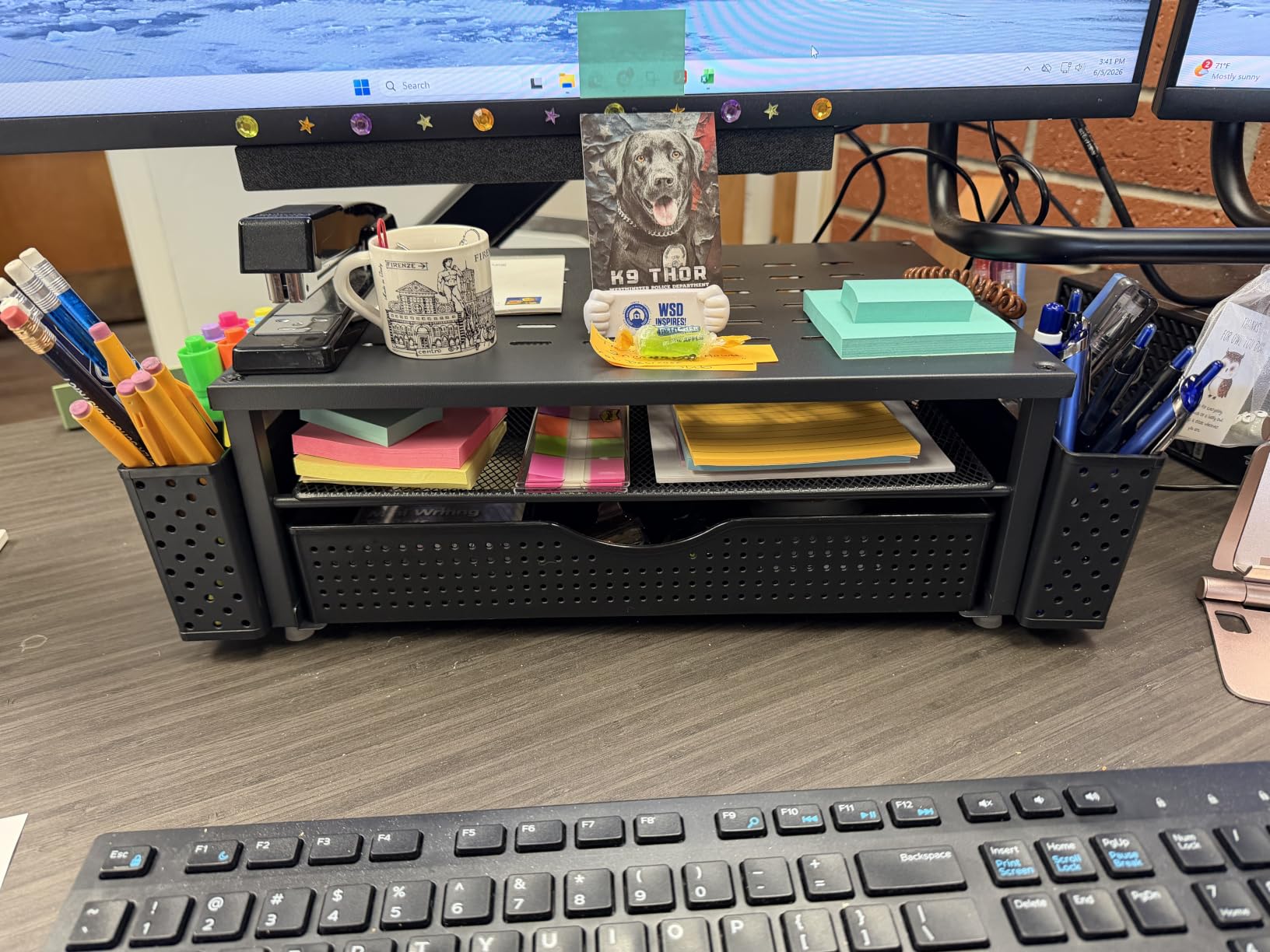 gianotter Monitor Stand with Drawer and 2 Pen Holders | Monitor Riser Dual-Layer Storage Desk Organizers and Accessories (Black) customer photo 2