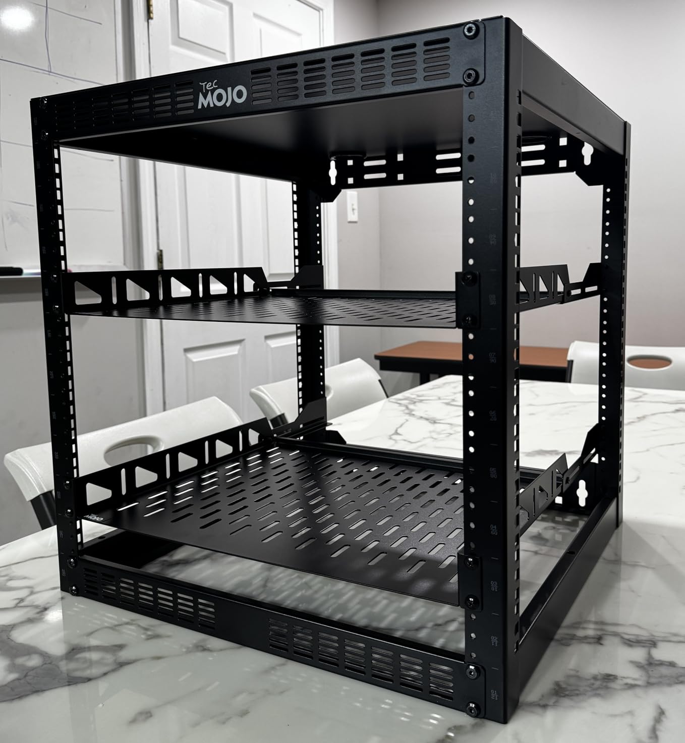 Tecmojo 12U Open Frame Network Rack for IT & AV Gear with 2 PCS 1U Rack Shelves customer photo 2