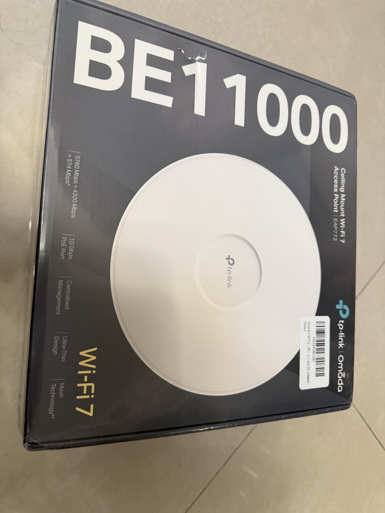 Omada 7 Pro X, BE11000 WiFi Access Point, 10G Port, w/o DC Adapter(EAP773) | WiFi 7 Tri-band, 5yr Warranty, PoE+/DC Powered, Mesh/WPA3/Roaming Supported, Omada Managed customer photo 2