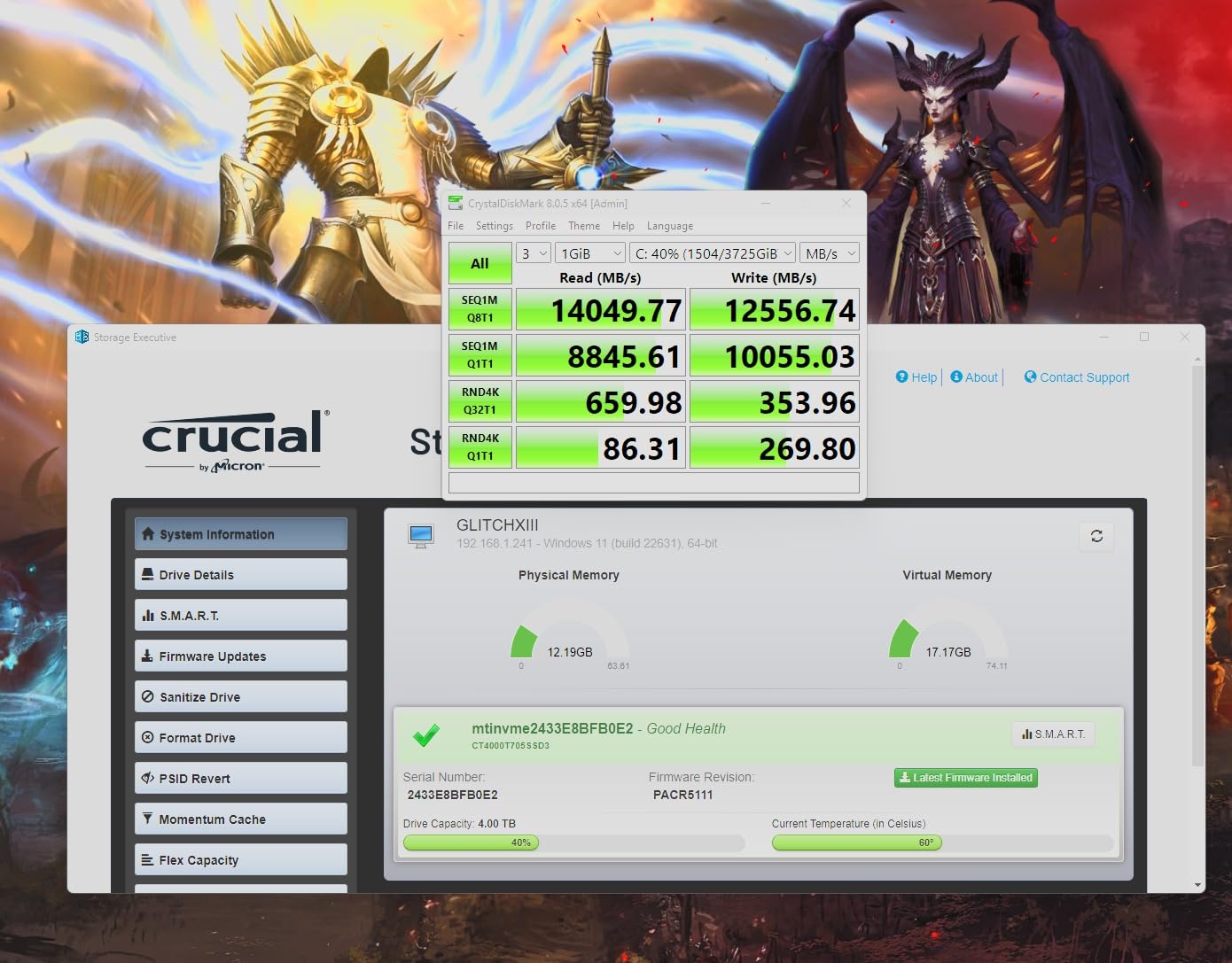 Crucial T705 PCIe Gen5 NVMe 4TB SSD, Up to 14,100MB/s, TLC NAND, Intel & Ryzen Compatible, for Hardcore Gaming & High-Speed Storage, Solid State Drive, Includes 1Mo Adobe CC - CT4000T705SSD3 customer photo 1