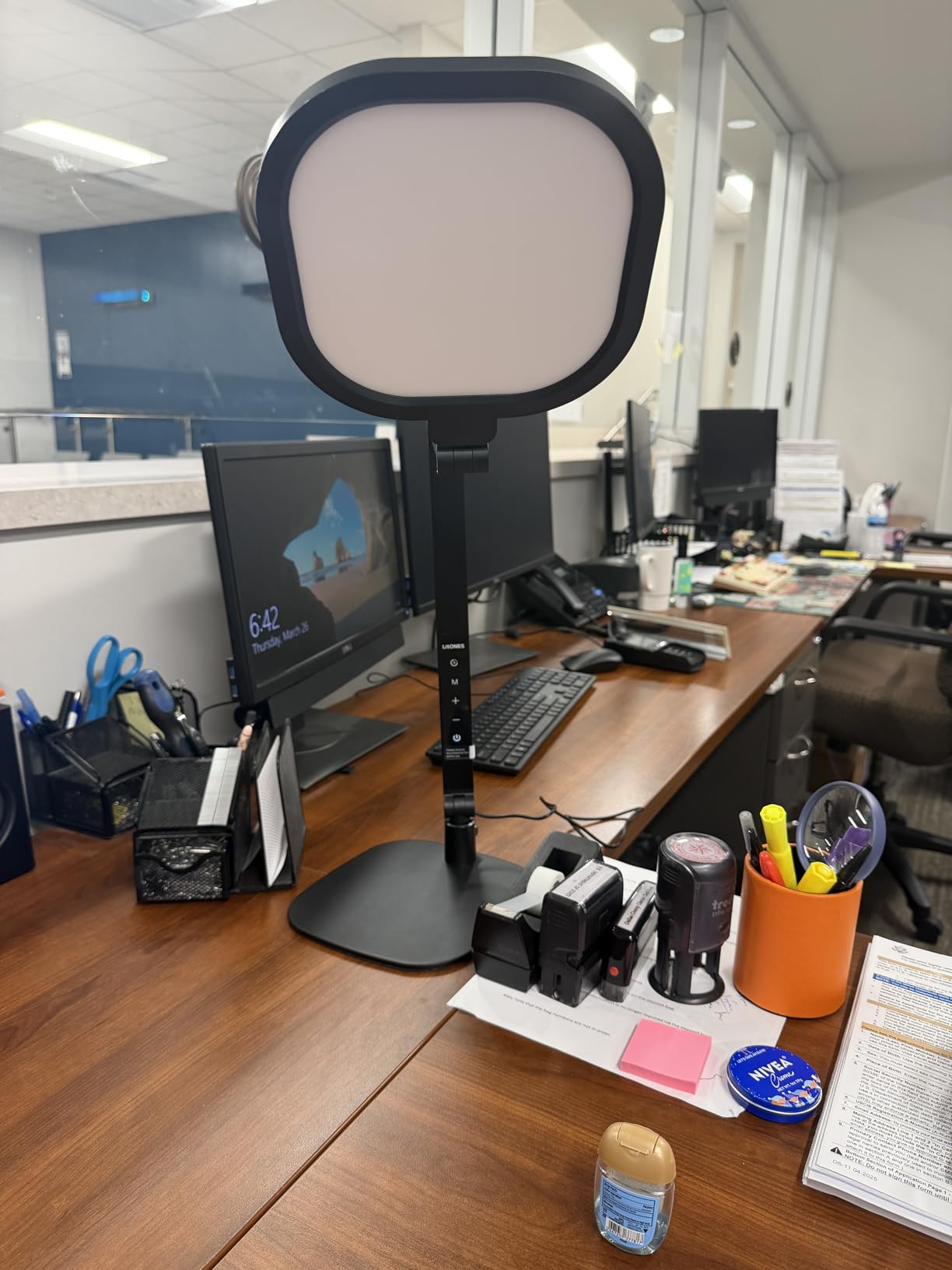 LitONES LED Desk Lamp for Home Office, Soft Edge-lit Design - Modern Style | Eye-Caring Diffused Light, Professional Computer Light for Reading, Crafts & Zoom, Dimmable with 30 Modes, Memory & Timer customer photo 2