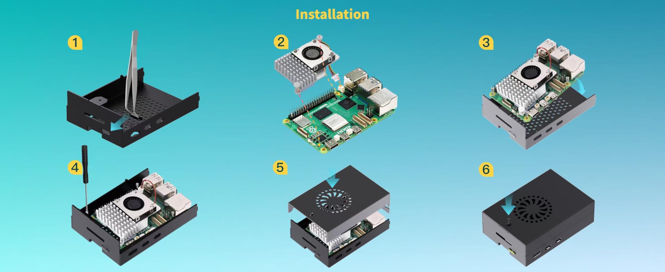 Starter Kit for Raspberry Pi 5 RAM 8GB - 128GB Edition of OS-Bookworm Pre-Loaded (Aluminum Case) customer photo 2