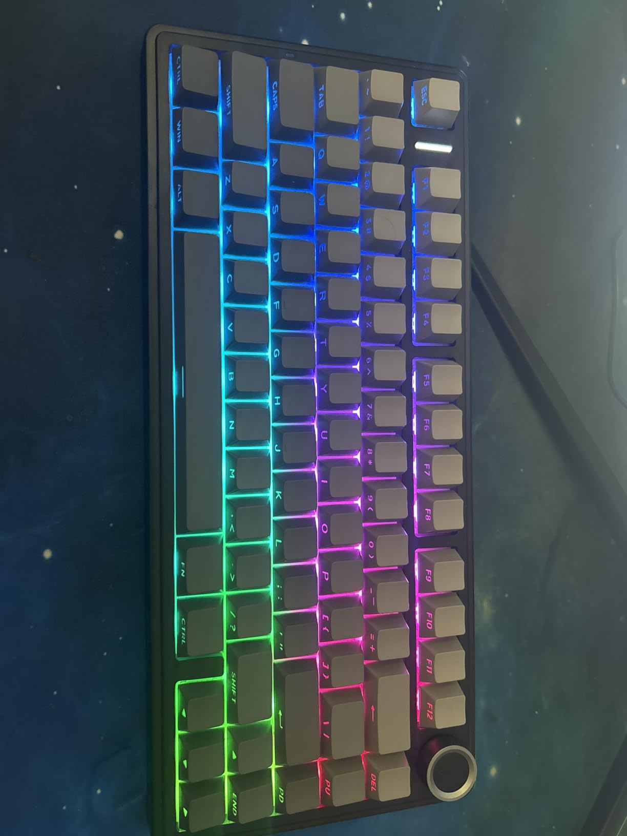 EPOMAKER x Aula F75 Gasket Mechanical Keyboard, 75% Wireless Hot Swappable Gaming Keyboard with Five-Layer Padding & Knob, BT/2.4GHz/USB-C, RGB (Black Gradient, LEOBOG Reaper Switch) customer photo 2