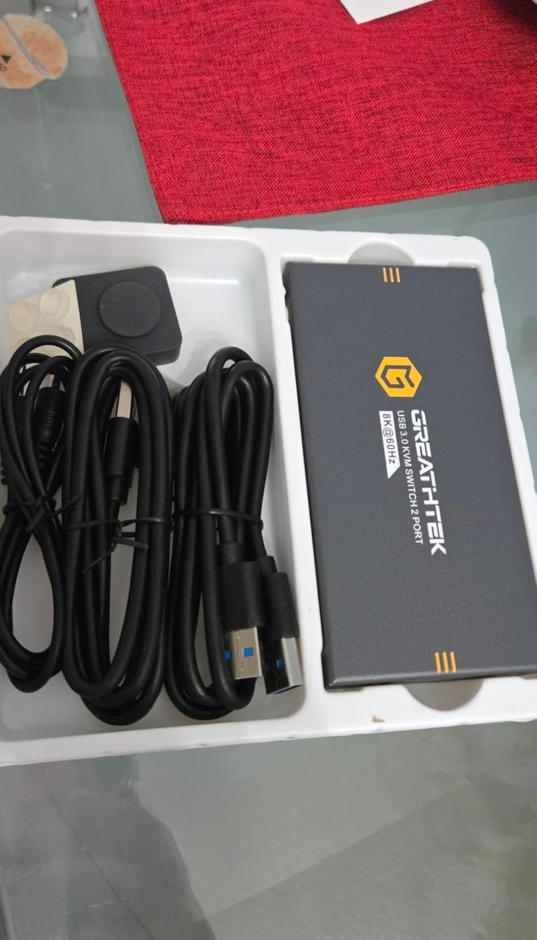 Hearvo USB 3.0 HDMI KVM Switch for 2 Computers 1 Monitor, 4K@60Hz, S7232H | Share Keyboard, Mouse, Hard Drives and Printer, EDID Adaptive, 2 USB Cables and Wired Desktop Controller customer photo 1