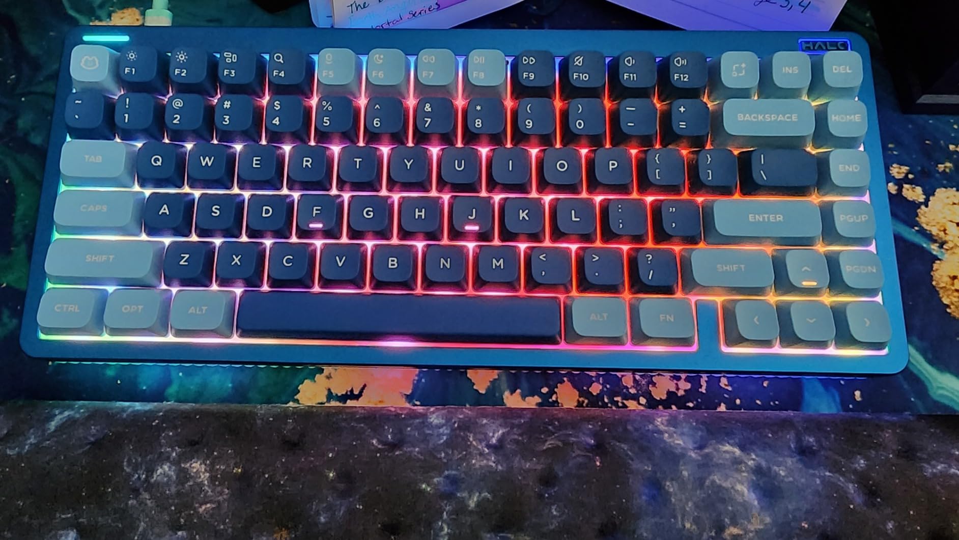 nuphy Halo75 V2 Mechancial Gaming Kyeboard,75% Wireless Hot Swappable Bluetooth Keyboard,83 Kyes RGB Backlit Keyboard,Support Bluetooth/2.4GHz/USB-C (Pink, Lemon (55gf)) customer photo 2