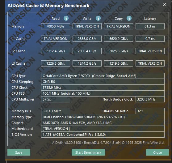 AMD Ryzen 7 9700X 8-Core, 16-Thread Unlocked Desktop Processor customer photo 1