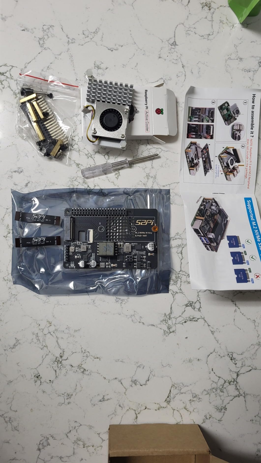 GeeekPi P33 M.2 NVME M-Key PoE+ Hat with Official Pi 5 Active Cooler for Raspberry Pi 5, Support M.2 NVMe SSDs 2230/2242/2260/2280 customer photo 2