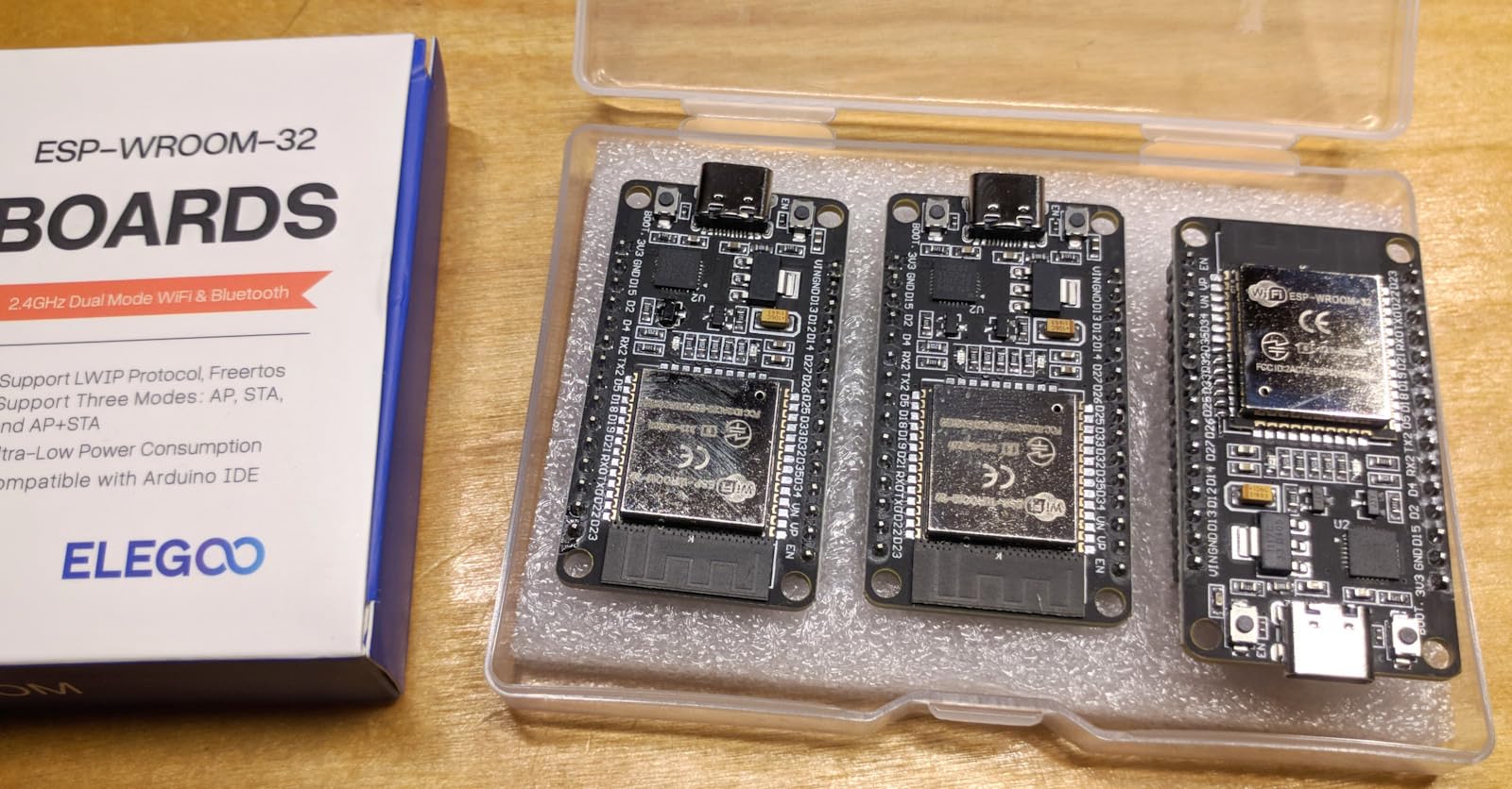 ELEGOO 3PCS ESP-32 Dev Boards, ESP-WROOM-32, USB-C, WiFi Bluetooth 4.2 | Low-power IoT Applications, Smart Devices, Automation, Wireless Communication, GPIO Headers customer photo 1