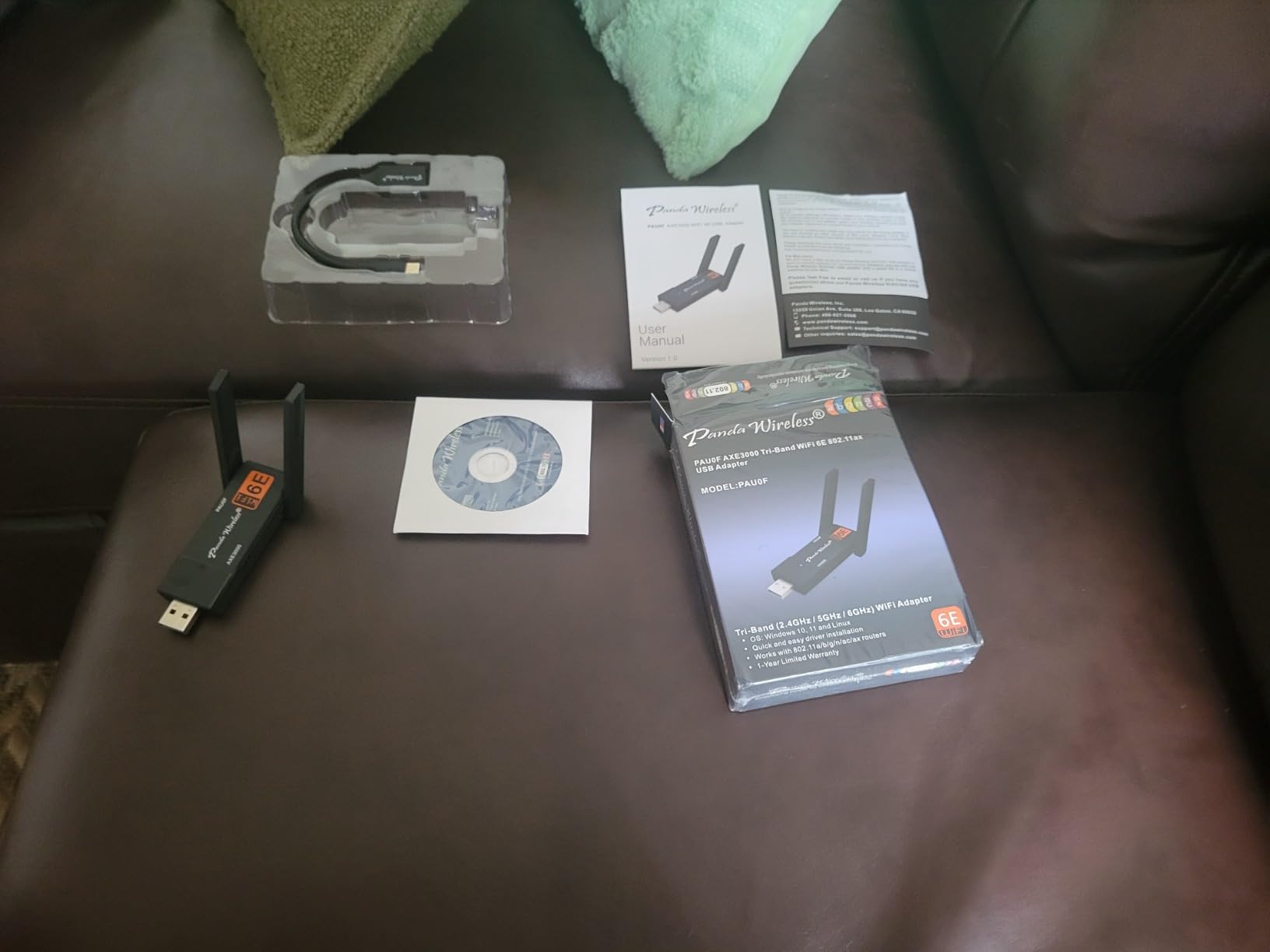 Panda Wireless PAU0F AXE3000 Tri Band (2.4/5 / 6 GHz) WiFi 6E USB 3.0 Adapter - Windows 10/11, Zorin, MX Linux, EndeavourOS, Mint, Ubuntu, Manjaro, openSUSE, Fedora, Kali and Raspbian customer photo 1