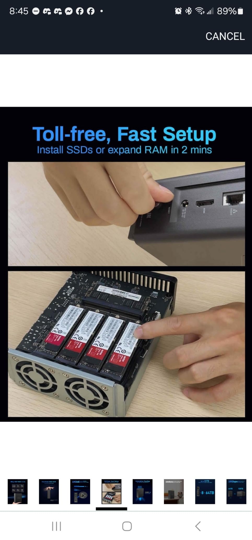 TERRAMASTER F8 SSD Plus NAS 8Bay Intel Core i3 8-Core, 16GB DDR5 (Diskless) | 10GbE Port, All SSD NAS, 8 Heat Sinks Included, Palm-Sized Network Attached Storage Peak Performance customer photo 2