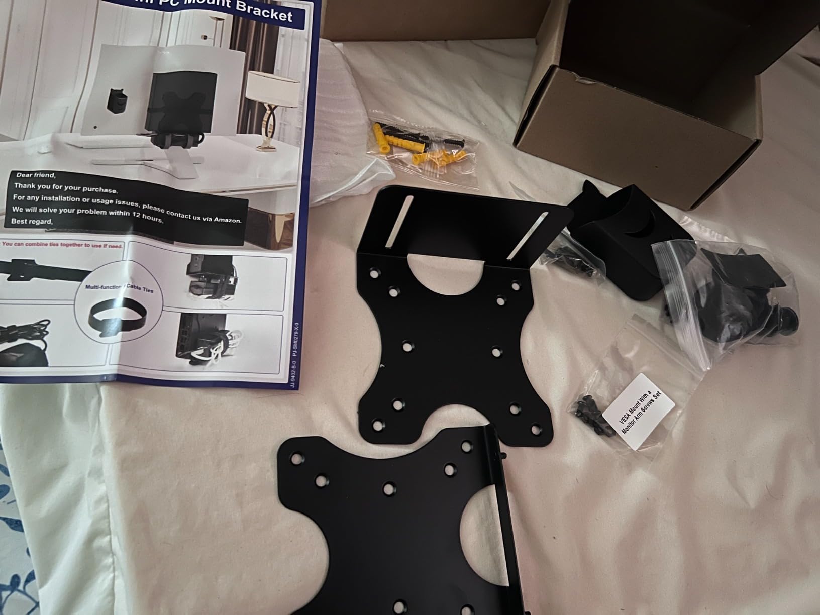 Adjustable Thin Client Mini PC Mount Bracket, Mini PC Vesa Mount, Under Desk Mount, Wall Mount and Attached to Monitor Arm Mount for NUC, Dell, HP, Mac mini, Cable Boxes, Wi-Fi Routers and Small CPUs customer photo 2