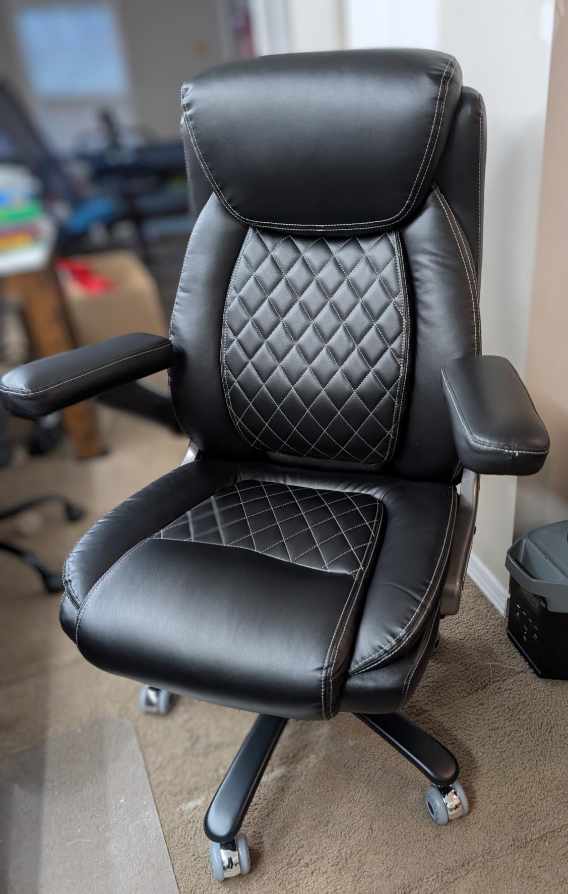 Indulgear Large Heavy Duty Office Chair with 5D Flip Arms, Comfy Big and Tall Executive Office Desk Chair with Pocket Spring Cushion, High Back Computer Chair with Lumbar Support, Dual Rubber Wheel customer photo 1