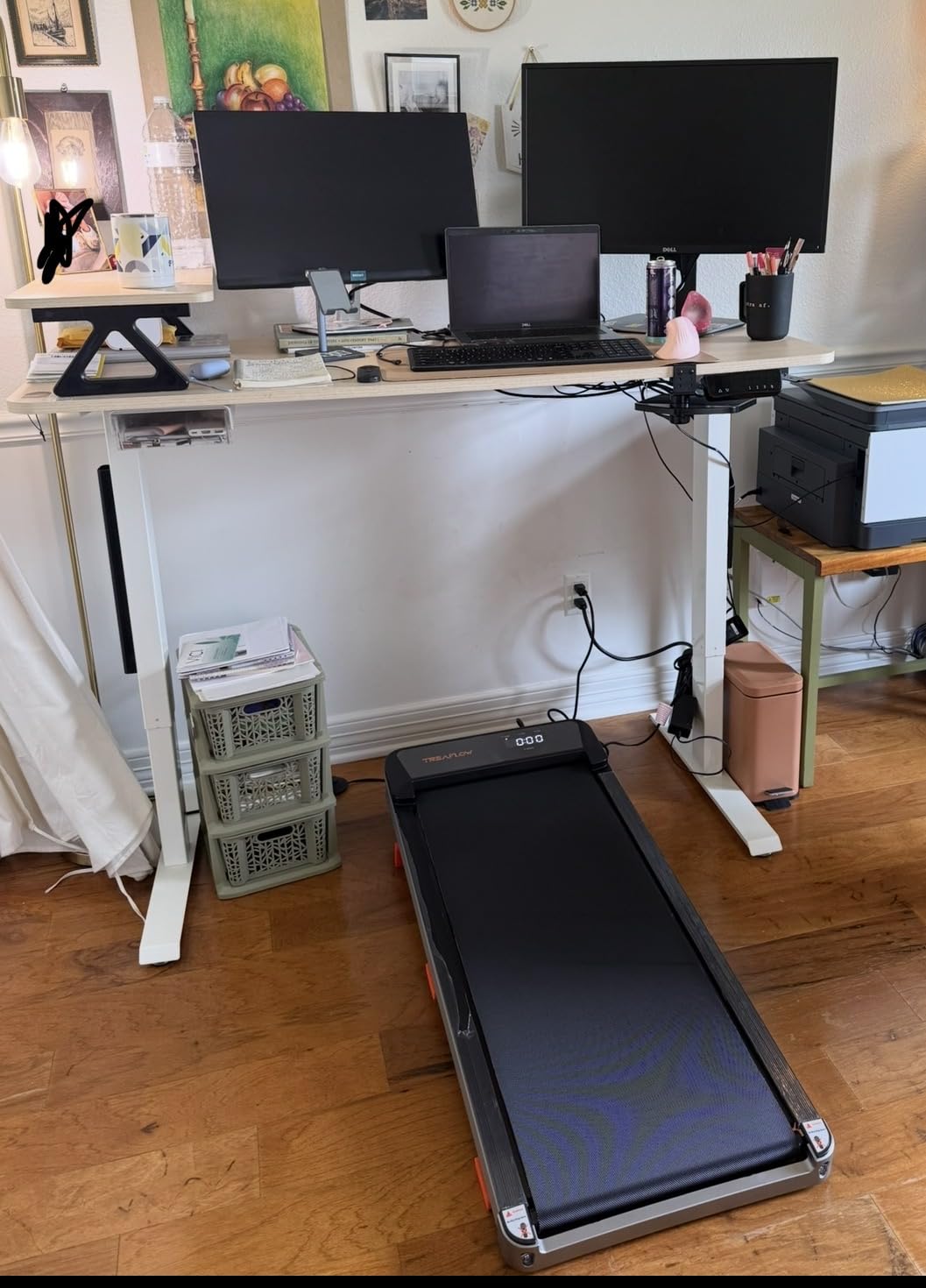 TREAFLOW Walking Pad with Incline, Under Desk Treadmills for Home | 8% Incline, Portable Office Treadmill, 265 Lbs Capacity, Remote Control, Led Display, Quiet Motor, Space-Saving Design customer photo 1