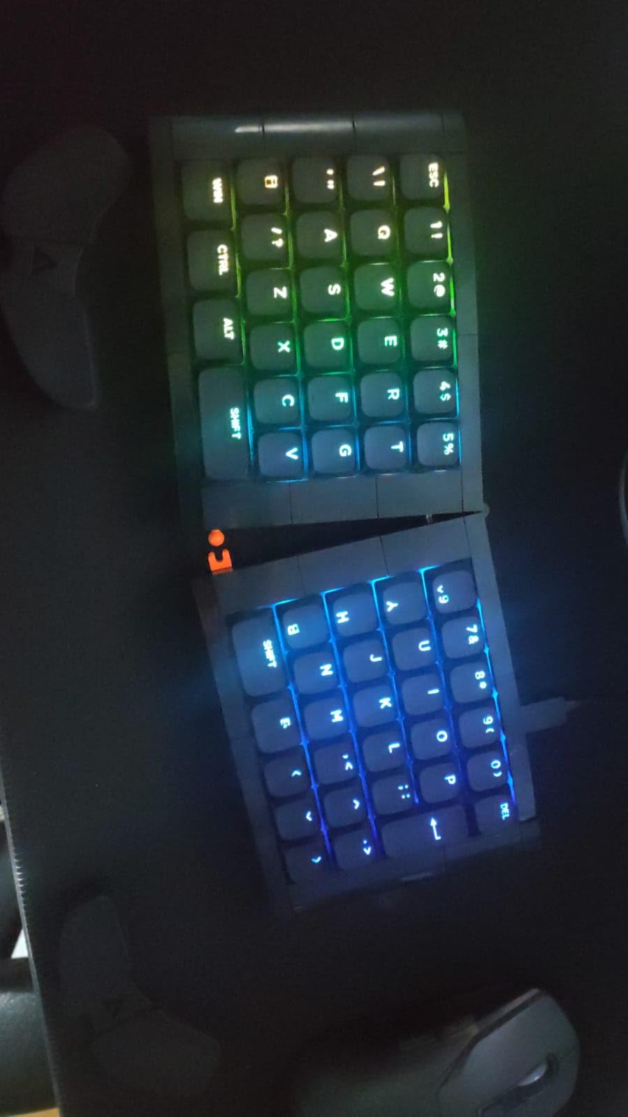 KBDcraft 07Israfel 50% Ergo-Split Low-Profile Mechanical Keyboard, 56-Key Ortho, Lego-Compatible Case, Wired, Linear Switch, Gasket Mount, Hot-Swappable, RGB, QMK, Vial for Win/Mac, Full Kit, White customer photo 2
