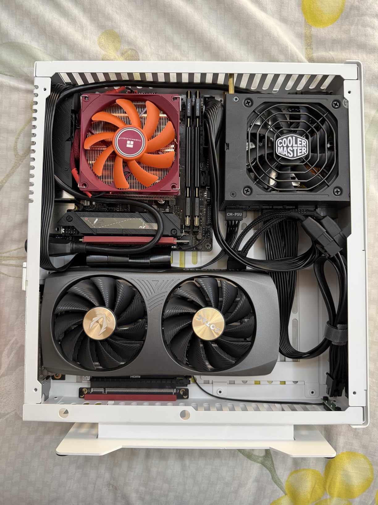 LINKUP PCIE 5.0 Riser Cable for Vertical GPU Mount, ITX Double Reverse, Graphics Card GPU Ready, Usable with PCIe 4.0 and RX 9070/RTX 5090, 19cm (Total Length: 21.2cm) customer photo 1
