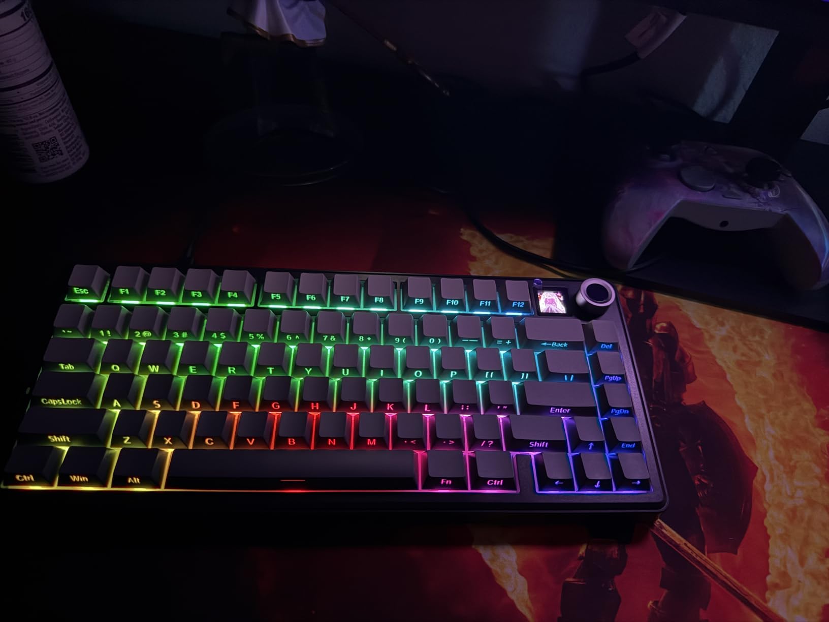 EPOMAKER X Aula F75 MAX Wireless Mechanical Keyboard with TFT Screen and Knob, Gasket Gaming Keyboard in 75% Layout, Hot Swappable, RGB Backlight, for PC/Mac/Linux (Black Gradient) customer photo 1