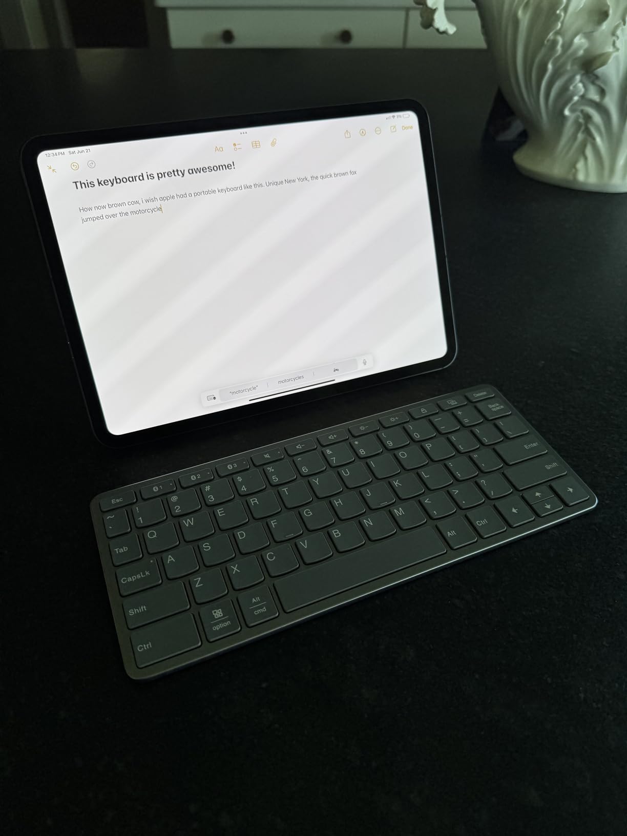 Lenovo Multi-Device Wireless Bluetooth Keyboard, Connect Up to 3 Devices Simultaneously, Compatible with iOS, Android, Windows, Slim Profile, Rechargeable, 60-Hour Battery Life, Iron Grey customer photo 2