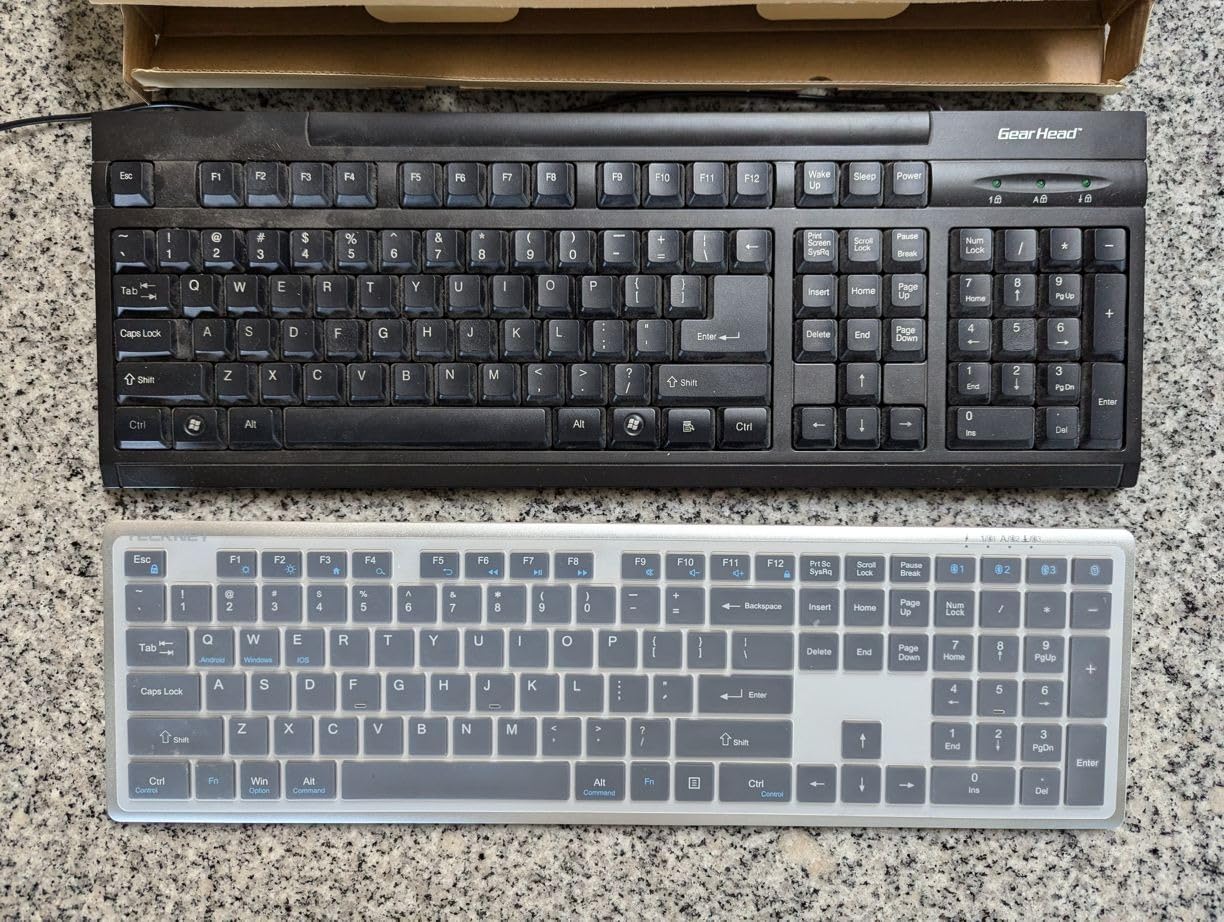 TECKNET Bluetooth Keyboard Rechargeable 4-Device (2.4G+BT) Free Switching | Multi-device Connection, Ultra-Slim, Numeric Pad, Quiet Full Size Wireless Keyboard for PC/Laptop/Smart TV/Phone, 12 Hot Keys customer photo 1