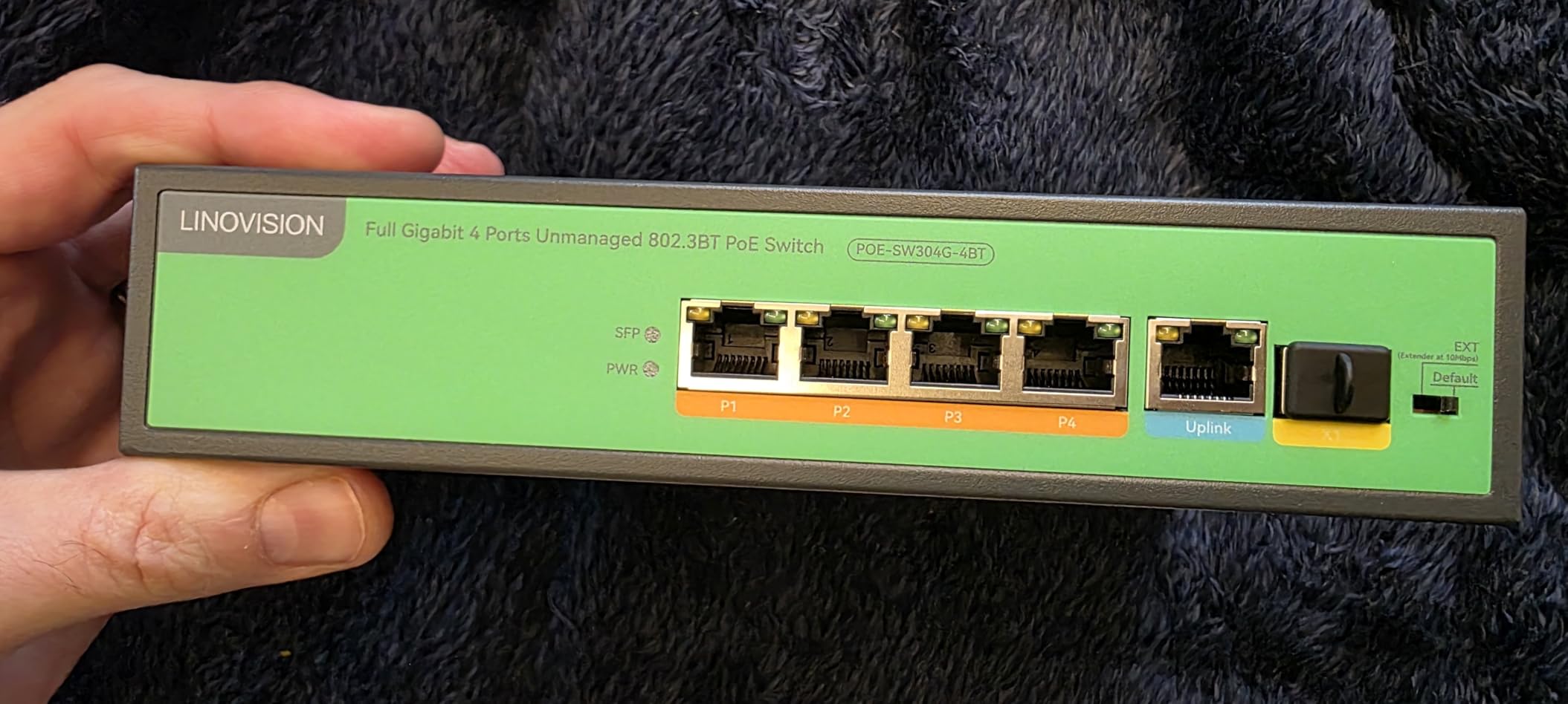 LINOVISION 4 Port Full Gigabit PoE++ Switch, 802.3bt 90W, Total 96W Power | 4 PoE++ Ports @ 90W Each, IEEE 802.3 af/at/bt | Unmanaged Plug-and-Play | for PTZ Camera, WiFi AP and PoE Light customer photo 2