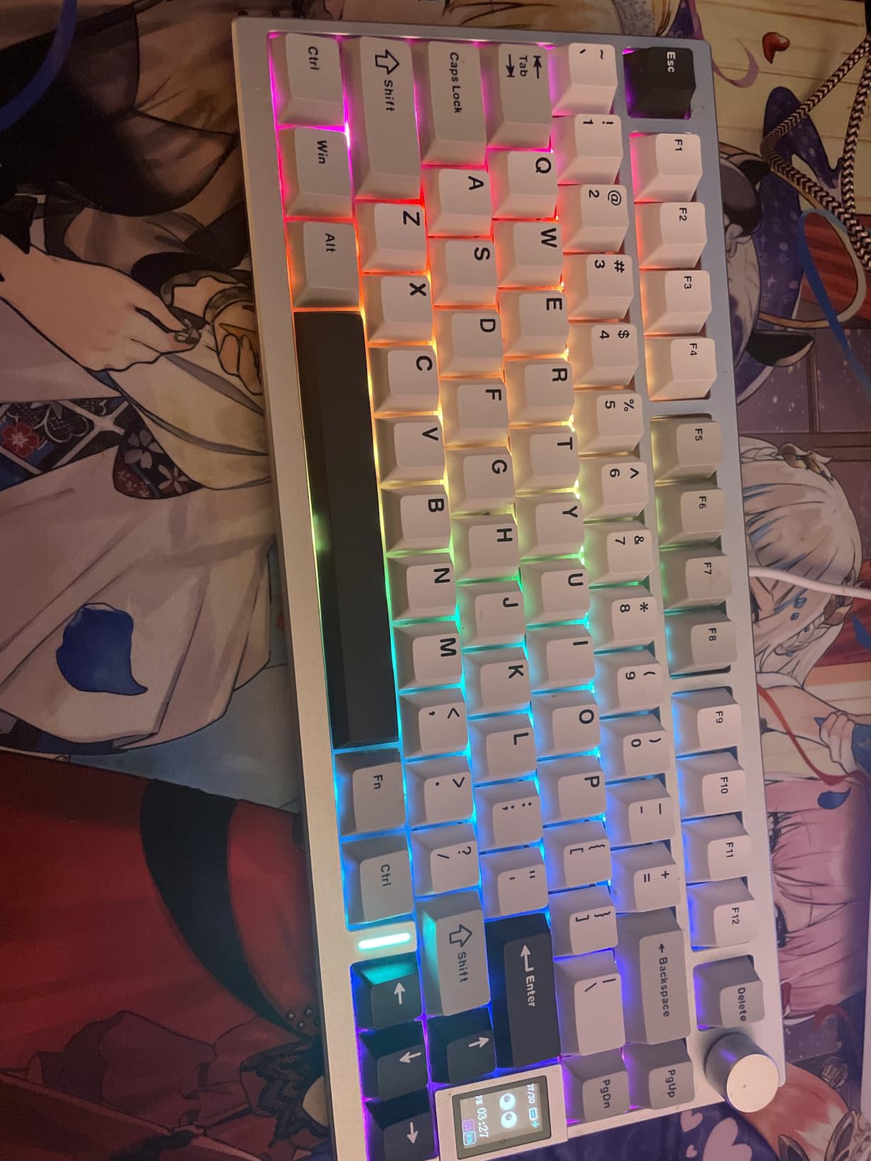 YUNZII AL80 75% Wireless Aluminum Mechanical Keyboard (Silver, Cocoa Cream) | QMK/VIA, Smart LCD Display and Knob, Hot Swap, Gasket Structure, BT/2.4G/USB-C, RGB for Gaming/Win/Mac customer photo 1