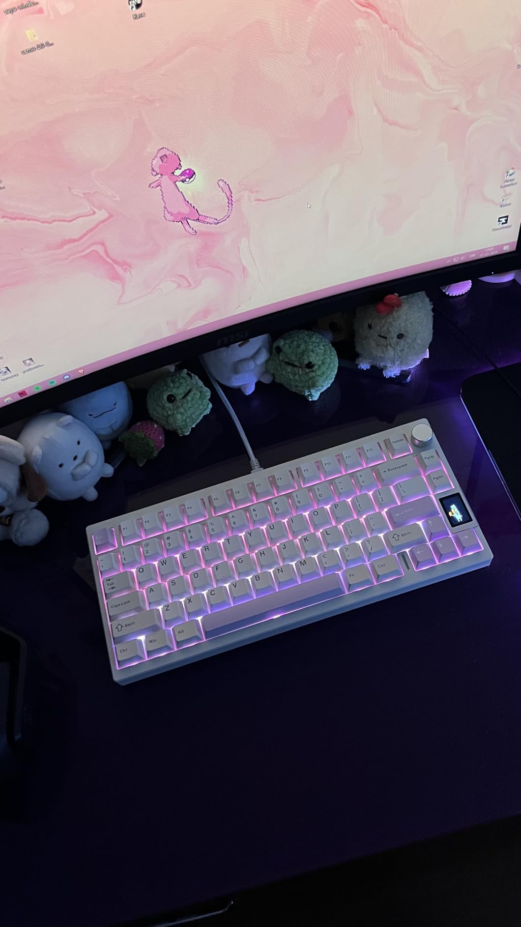 YUNZII AL80 75% Wireless Aluminum Mechanical Keyboard (Silver, Cocoa Cream) | QMK/VIA, Smart LCD Display and Knob, Hot Swap, Gasket Structure, BT/2.4G/USB-C, RGB for Gaming/Win/Mac customer photo 2
