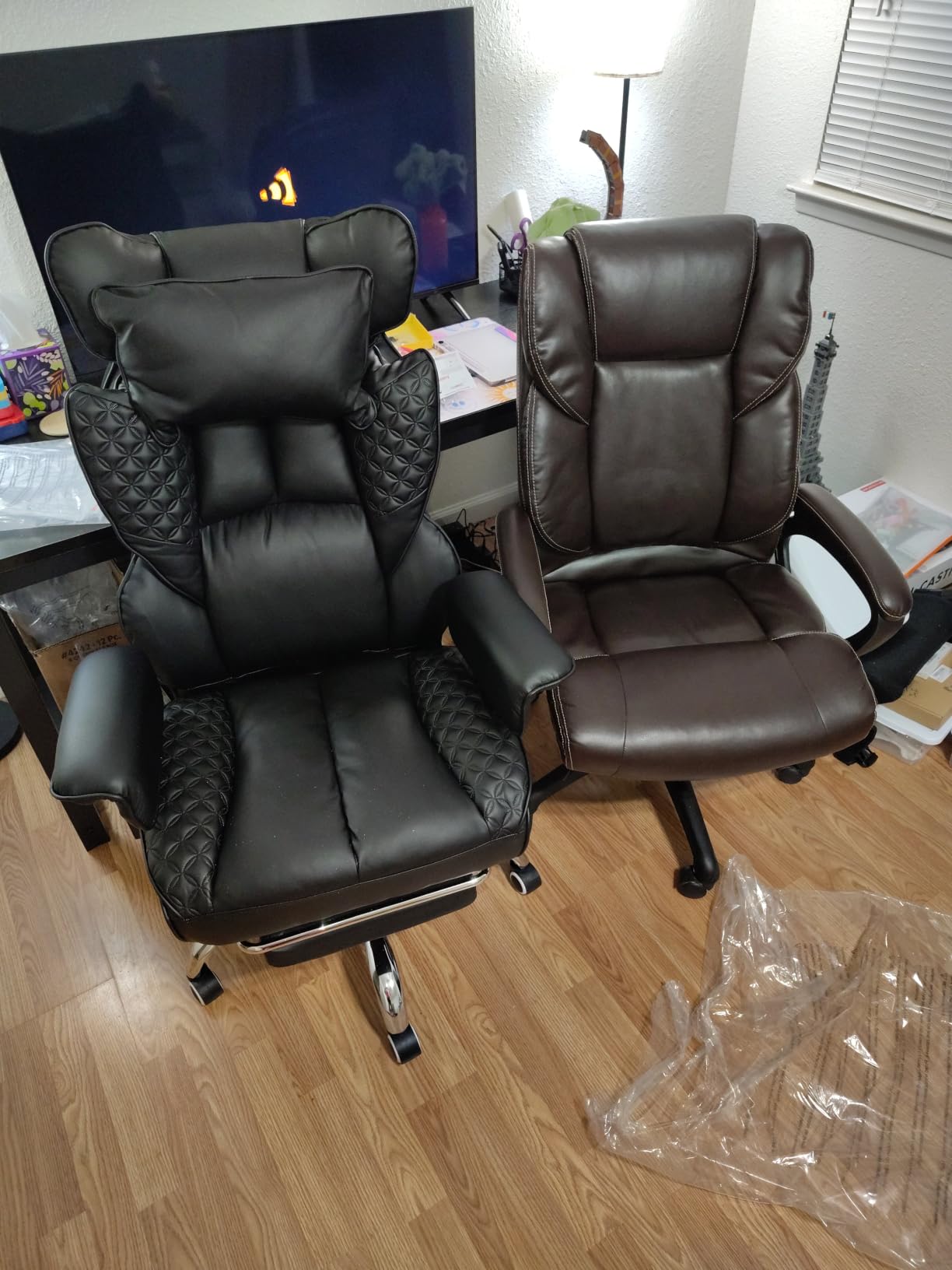 GTPLAYER Big and Tall Gaming Chair 400lbs Heavy Duty Office Chair with Foot Rest & Ergonomic Pocket Spring Lumbar Support, High Back 3D Saddle Shaped Cushion for Back Pain Relief, Matte-Black customer photo 1