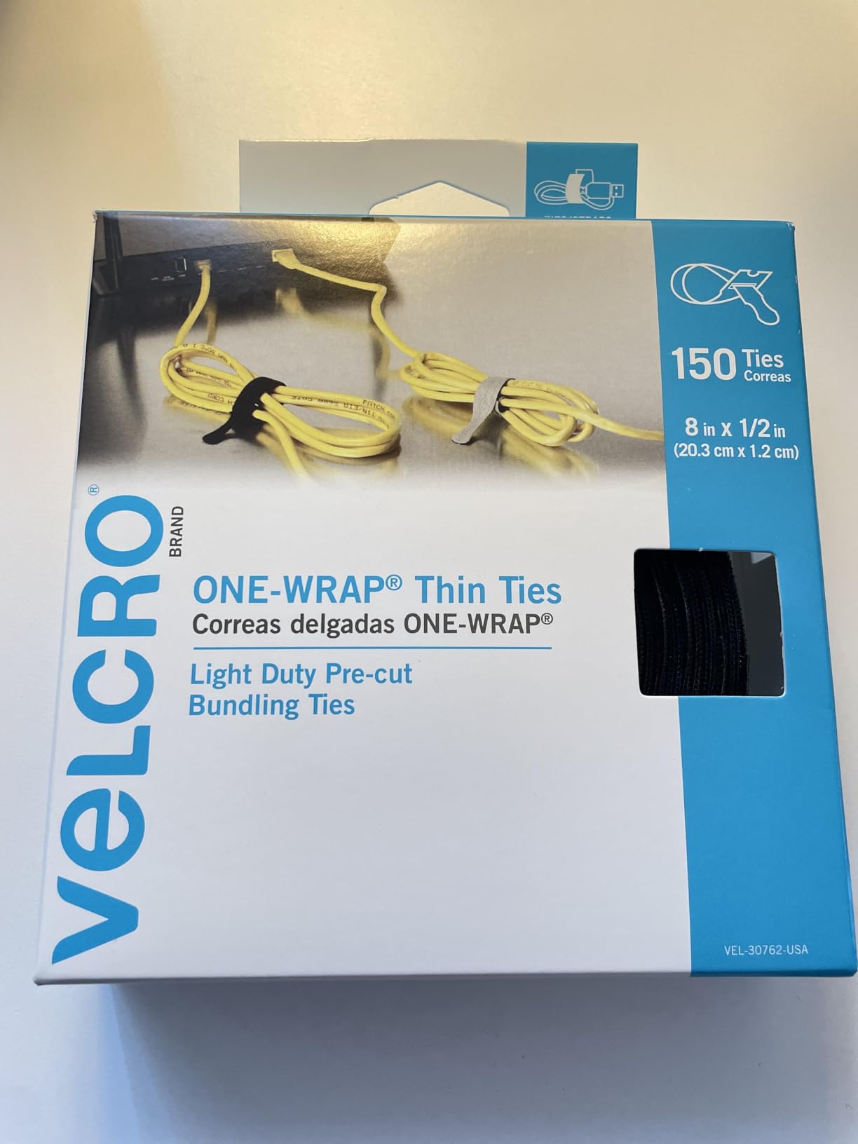 VELCRO Brand Reusable Cable Ties, Cord Management, 6in, Black, 100 Pack | Wire And Cable Management Straps For Electronics, Desks, Home Offices, Workstations And Gaming Setups; Adjustable customer photo 2