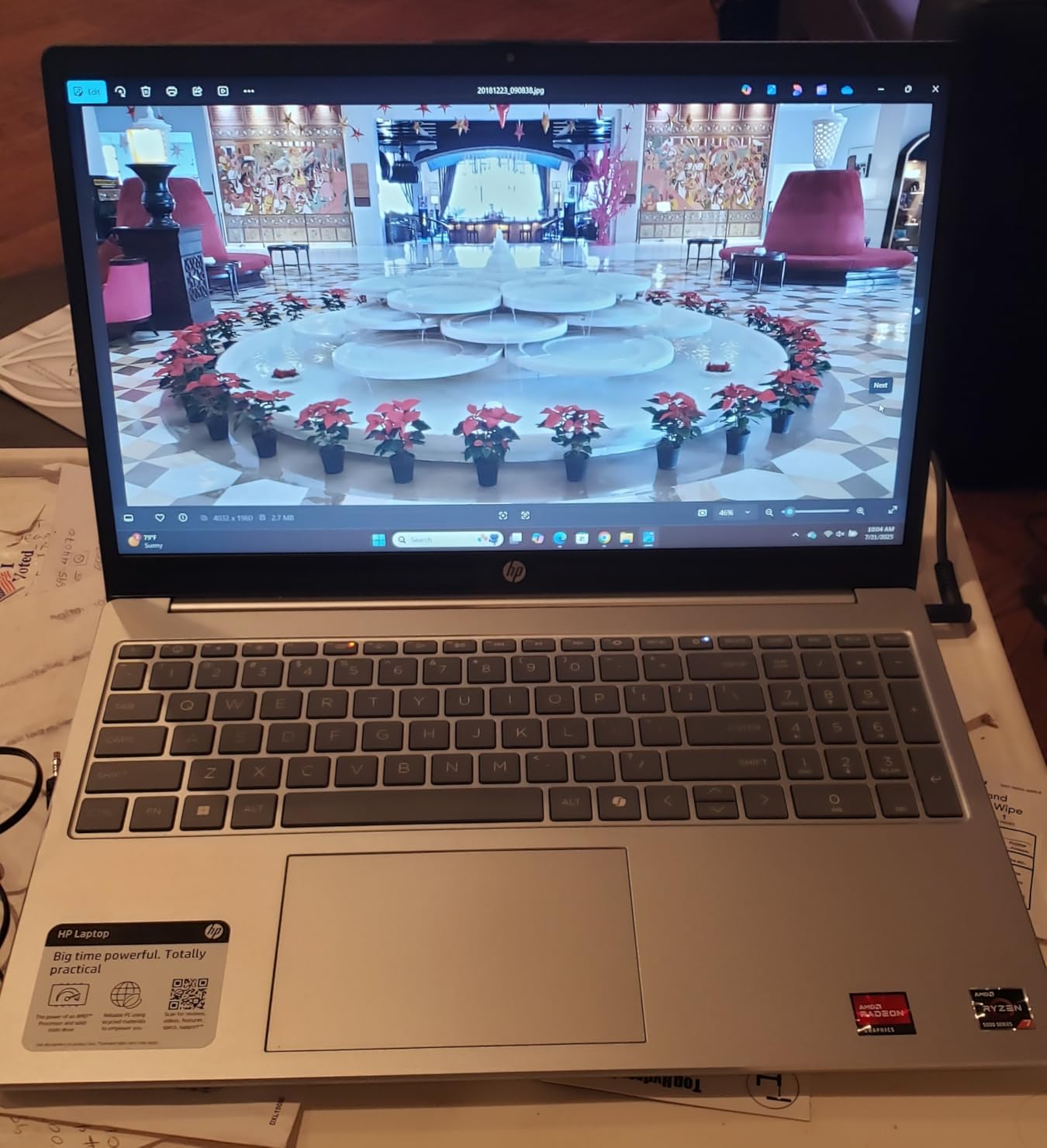 HP 15.6 inch Laptop, FHD Display, AMD Ryzen 7 5825U, 8 GB RAM, 512 GB SSD, AMD Radeon Graphics, Windows 11 Home, Natural Silver, 15-fc0502nr customer photo 2