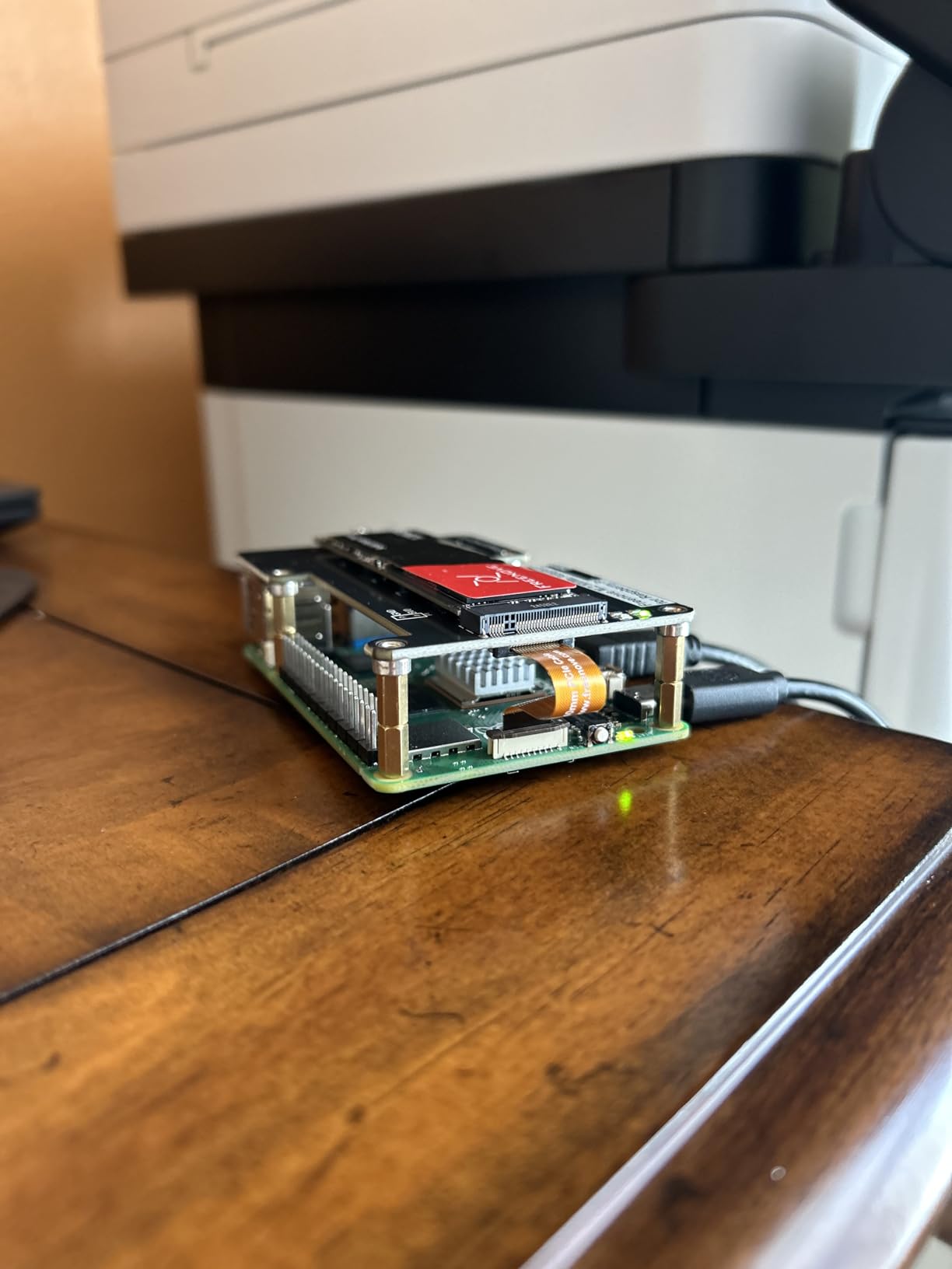 M.2 NVMe Adapter V2 for Raspberry Pi 5 (with 128GB SSD), M.2 HAT Add-on Board, Solid State Drive, PCIe 2.0/3.0, Tested Speed 800 MB/s customer photo 1