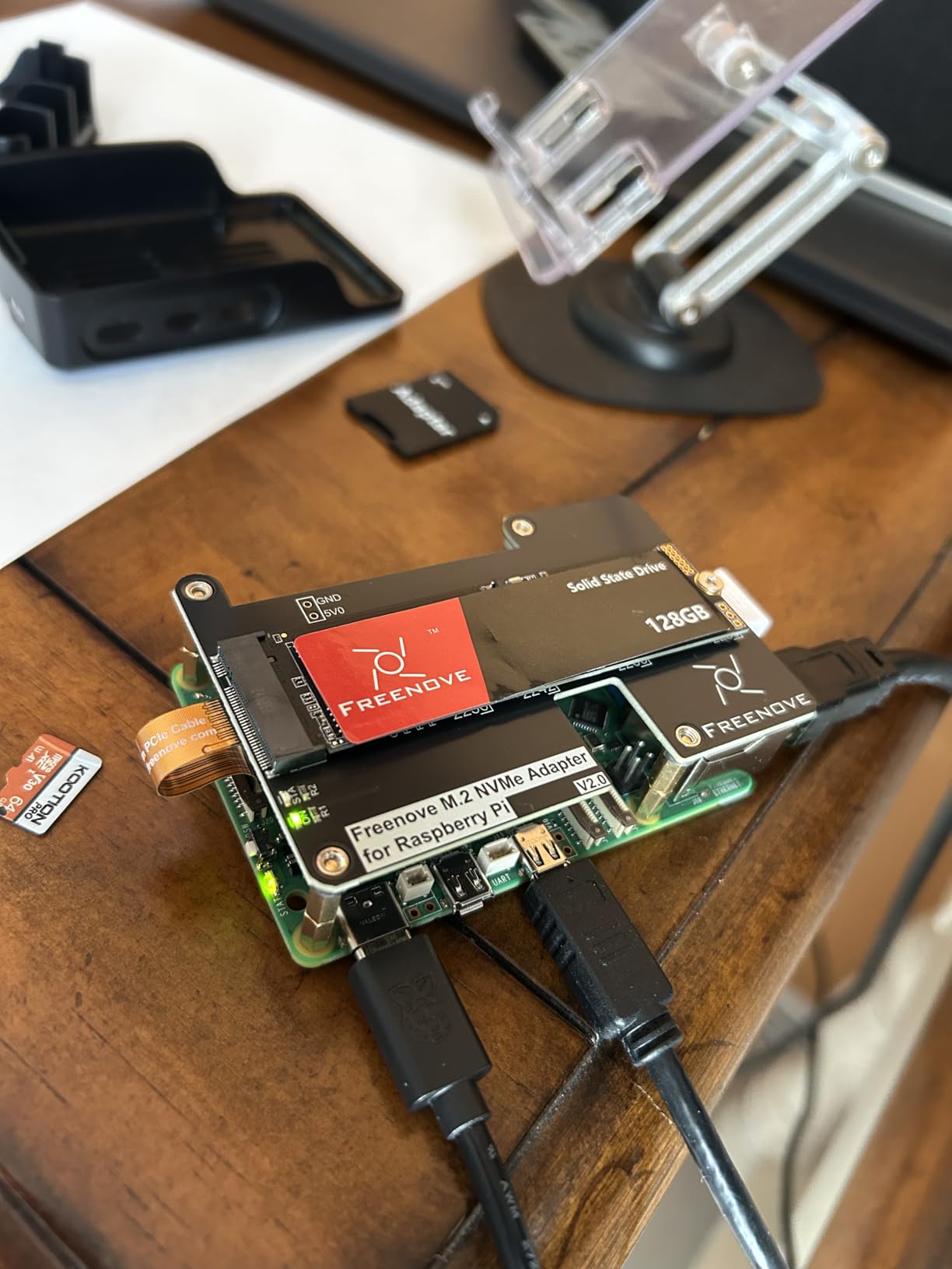 M.2 NVMe Adapter V2 for Raspberry Pi 5 (with 128GB SSD), M.2 HAT Add-on Board, Solid State Drive, PCIe 2.0/3.0, Tested Speed 800 MB/s customer photo 2