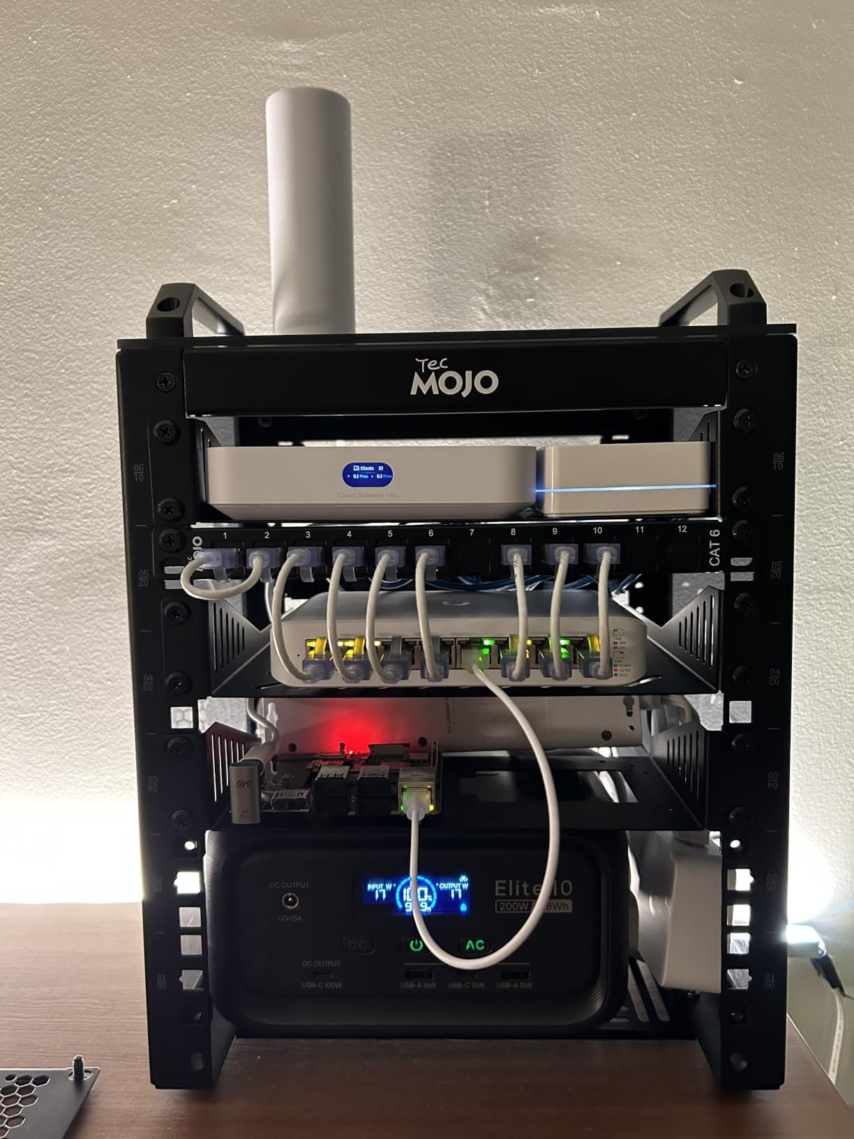 Tecmojo 6U Network Rack, 10 inch Mini Server Rack with 2 Side Translucent Panels & 2 Top Handles, 7.87 inch Deep, for 10 inch IT Equipment & A/V Devices, White customer photo 2