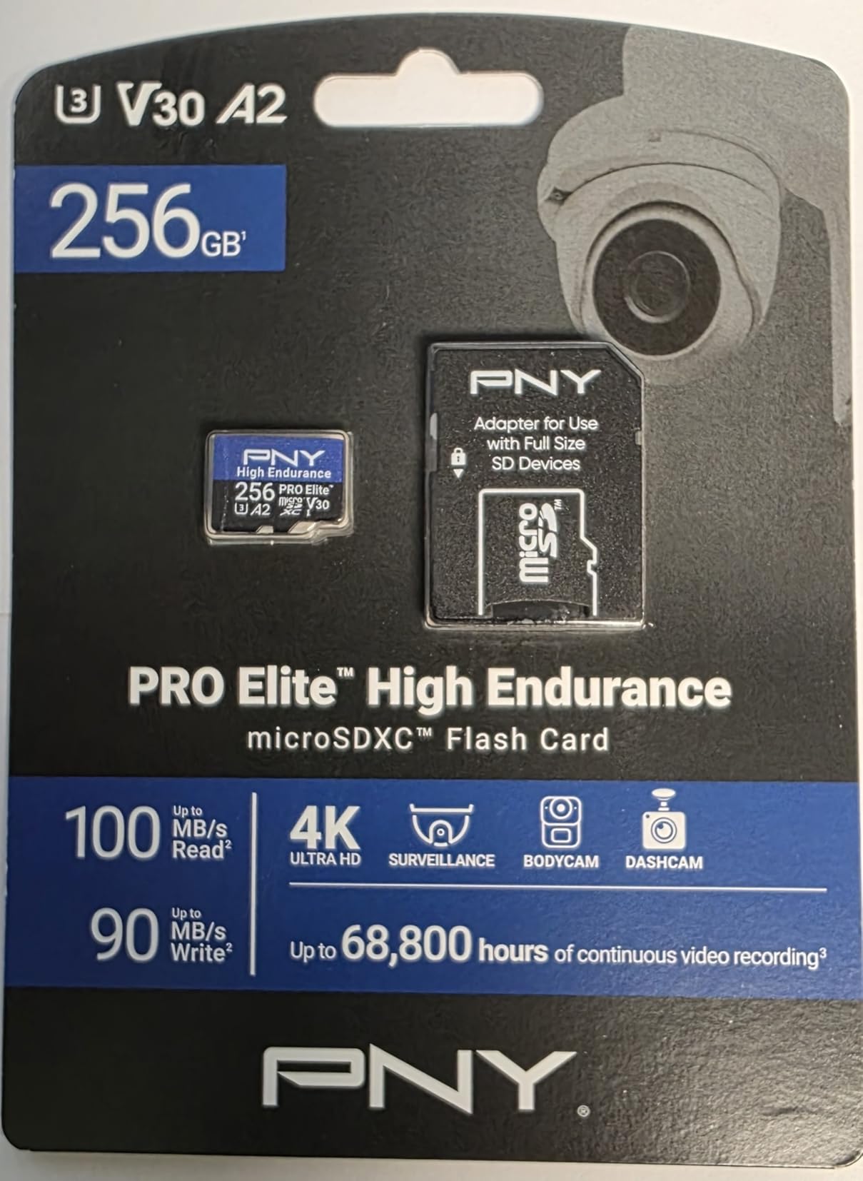 PNY 256GB PRO Elite High Endurance microSDXC Flash Memory Card | C10 U3 V30 A2, UHS-I, 4K UHD, Up to 68.8K Recording Hours, Up to 100/90MB/s Read/Write, Surveillance Cameras, Home Security customer photo 1