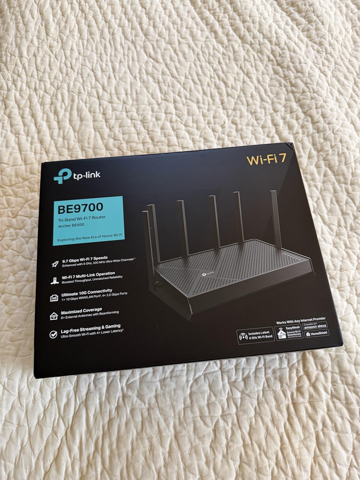 TP-Link Tri-Band BE9700 WiFi 7 Router (Archer BE600) | 10G Port, 2.5G Port, 3x 2.5G LAN, 320MHz Channel, Covers up to 2,600 sq. ft., 120 Devices, VPN, HomeShield Security customer photo 2