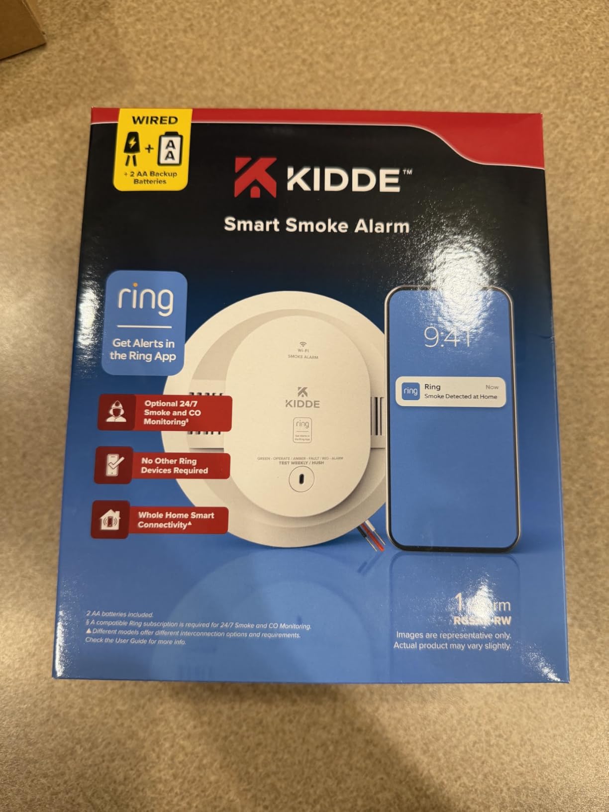 Kidde Smart Smoke Detector with Ring, Hardwire & AA Battery, RGSAR-RW customer photo 2